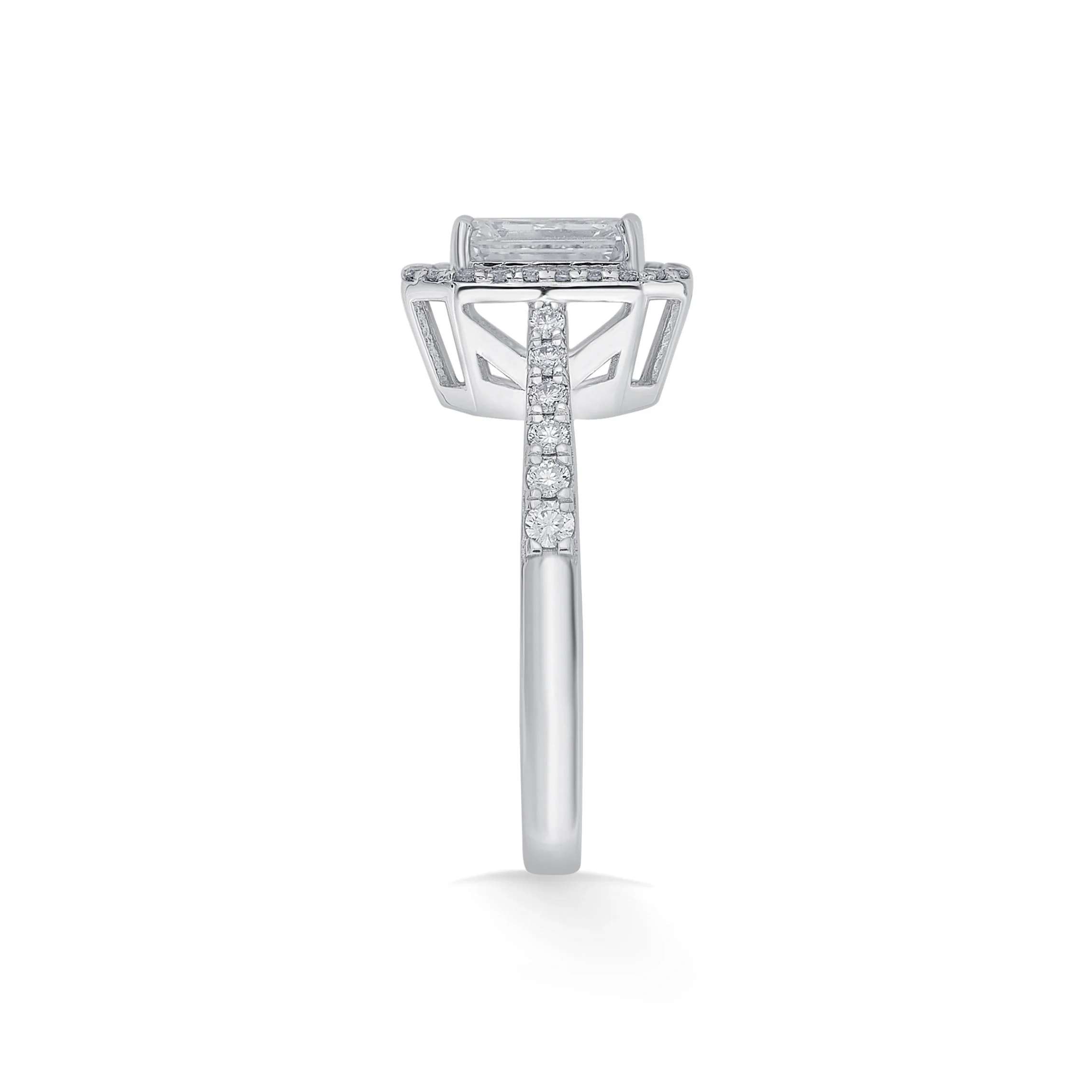 Solitaire Emerald Deco Centerpiece Ring - Image 3