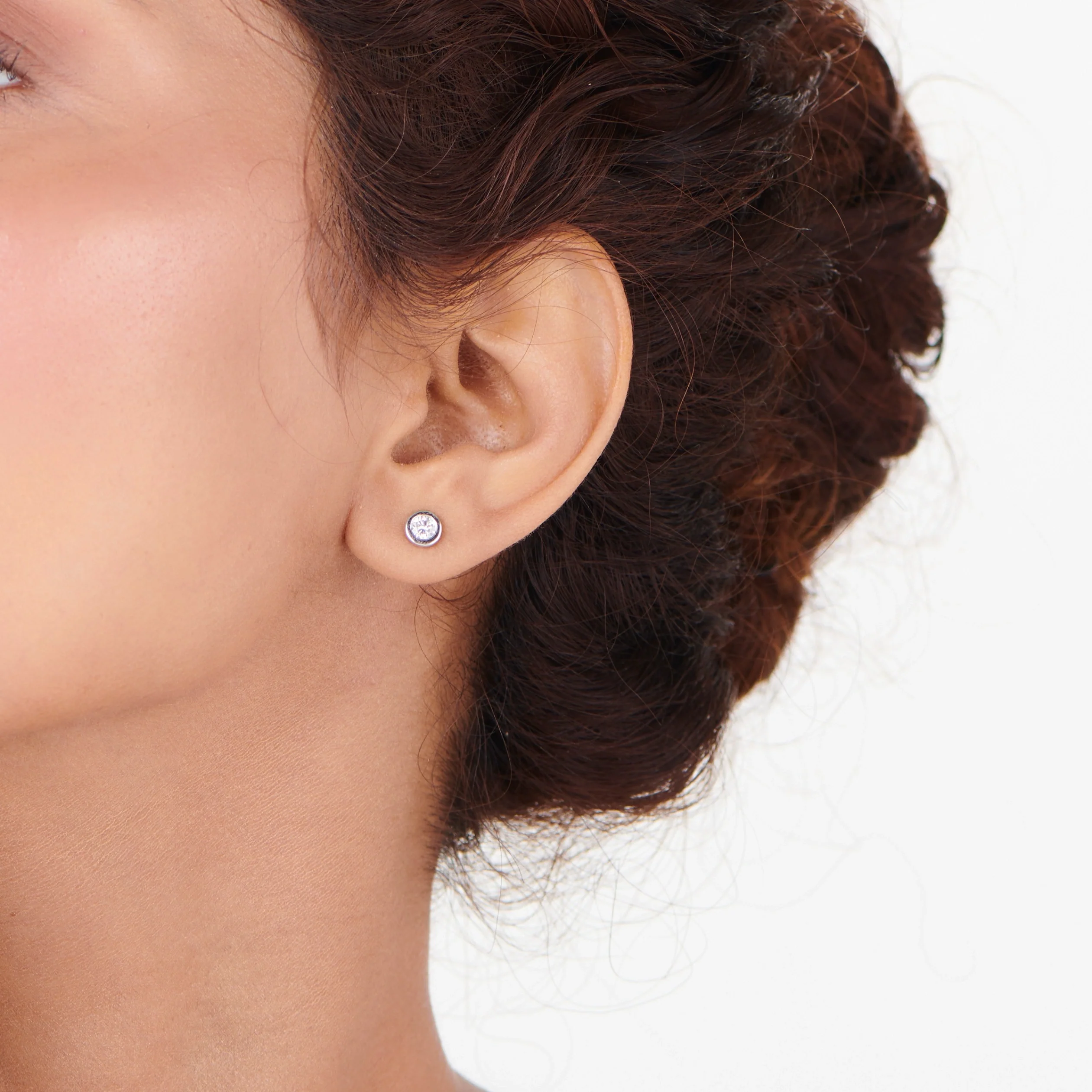 Solitaire Eternal Glow Bezel Diamond Studs - Image 2
