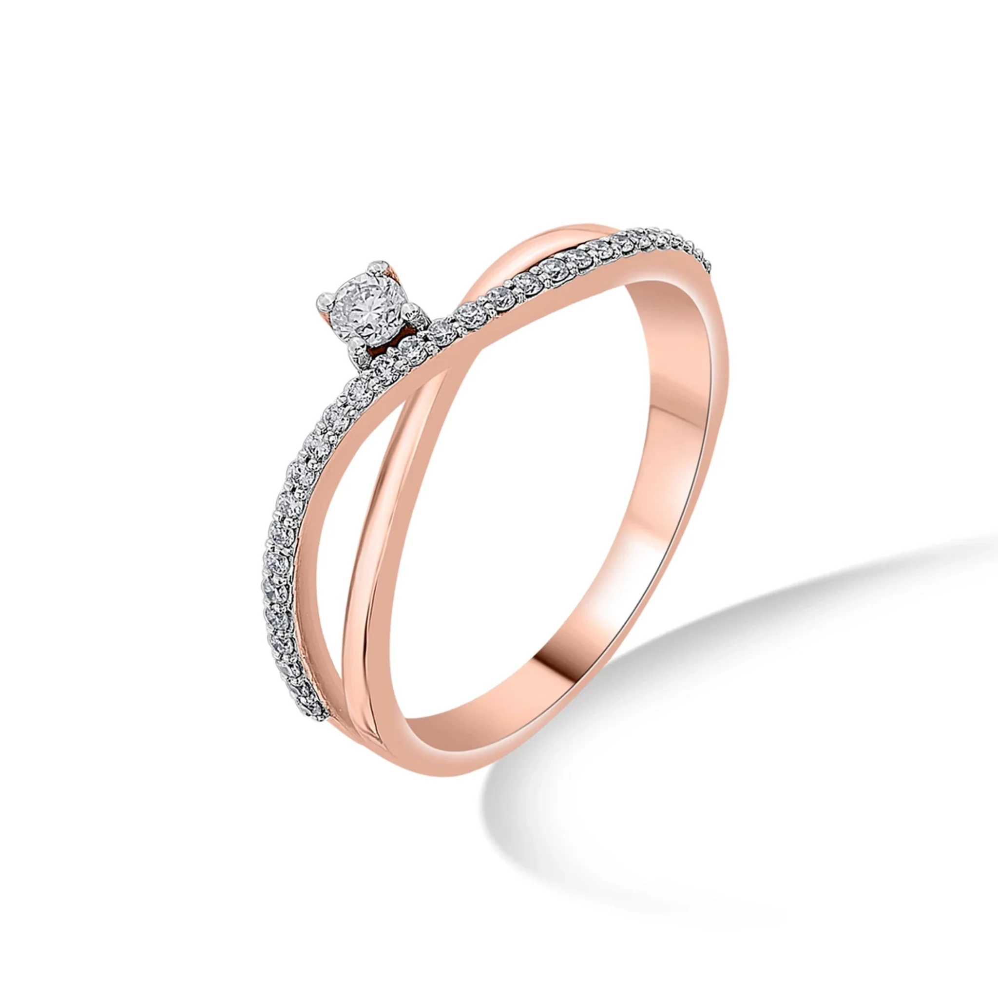 Solitaire Flowing Promise Ring