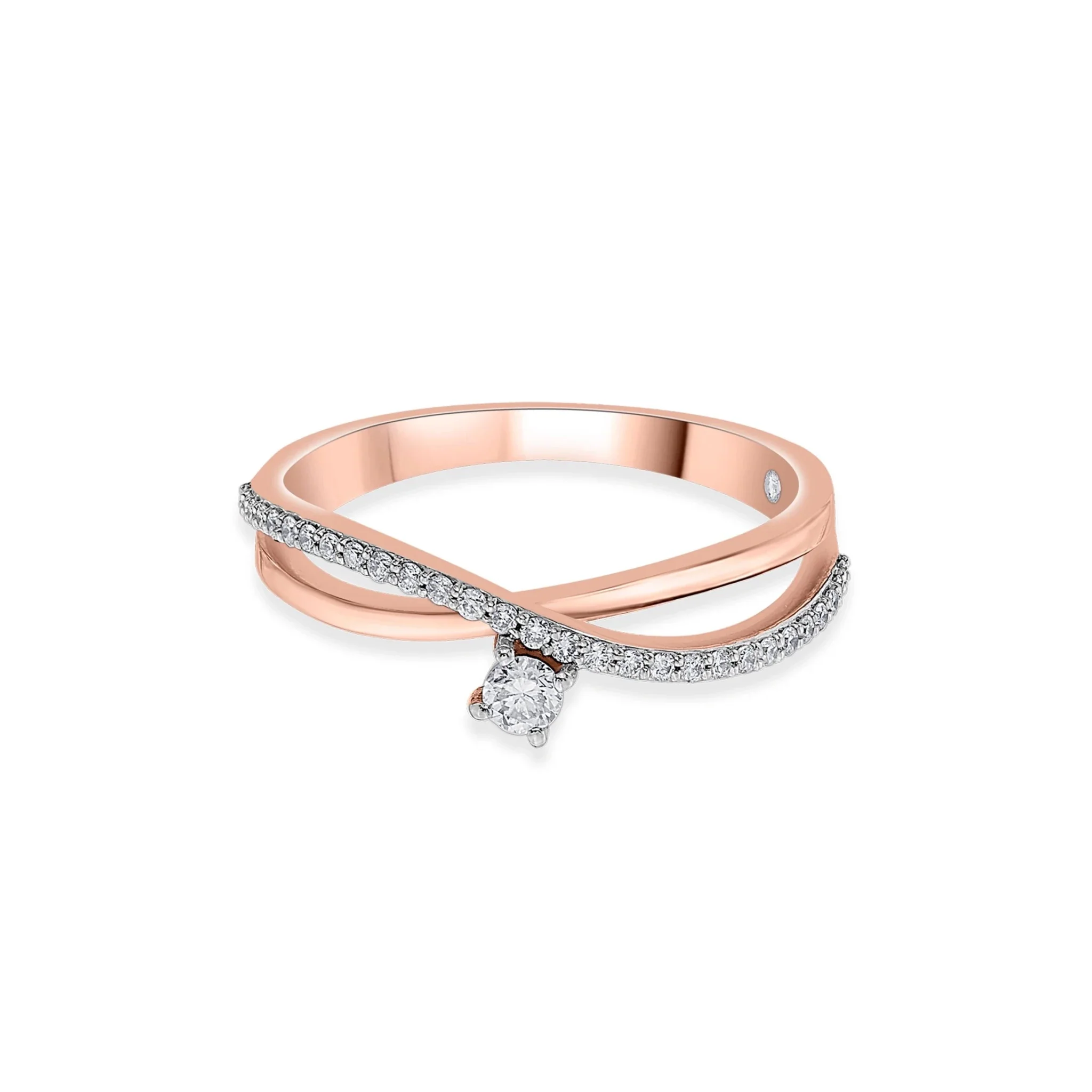 Solitaire Flowing Promise Ring - Image 3