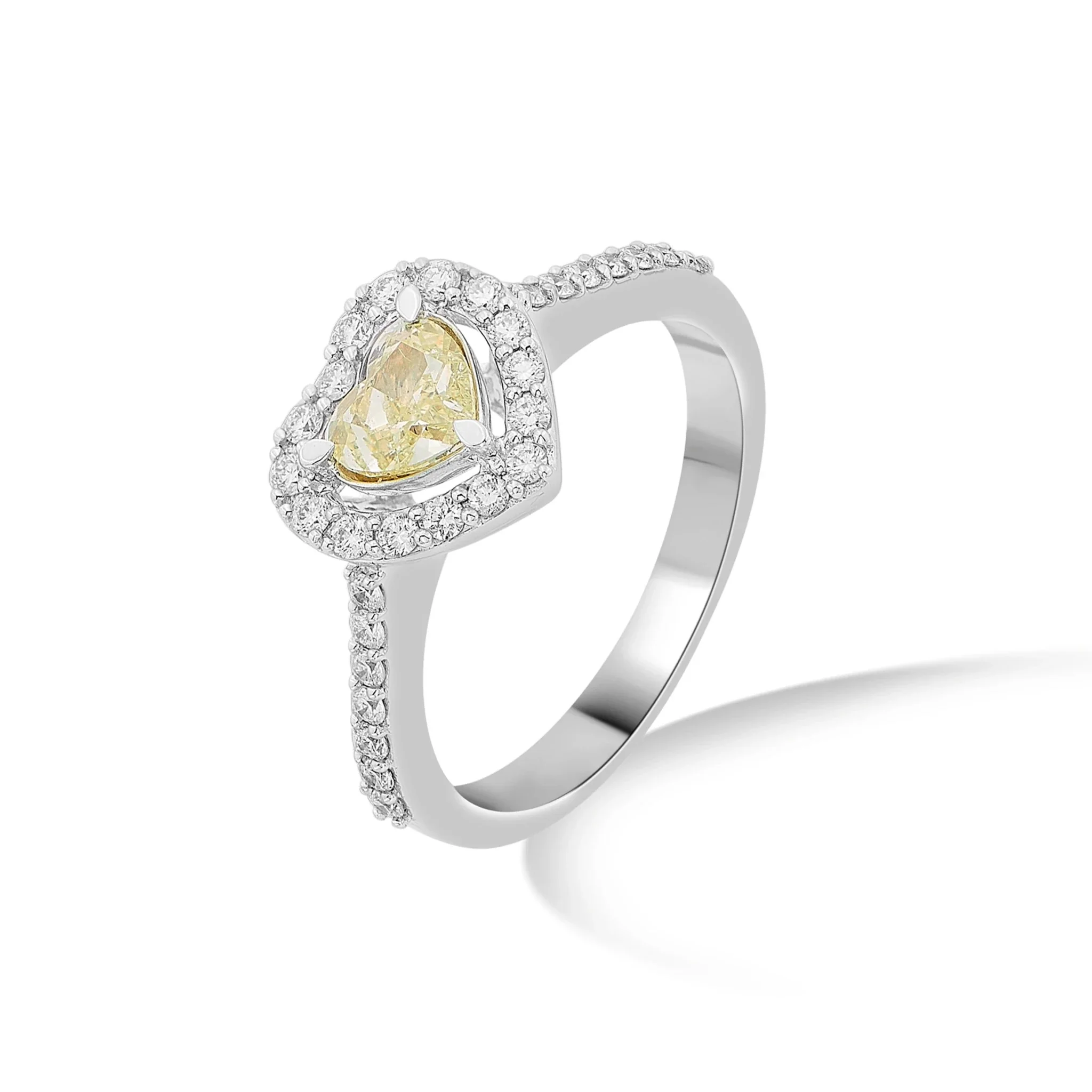 Solitaire Heart of Sunshine Ring