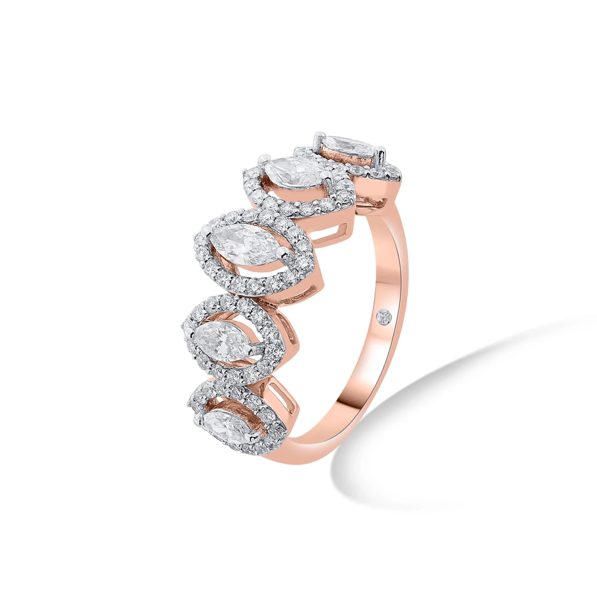 Solitaire Marquise Petal Crown Ring
