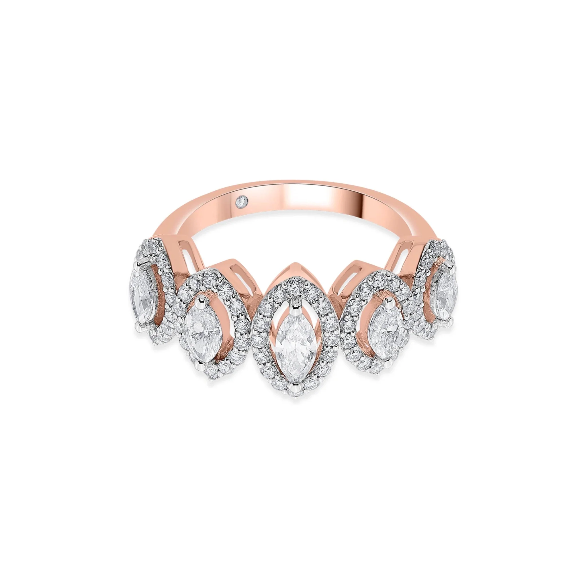 Solitaire Marquise Petal Crown Ring - Image 3
