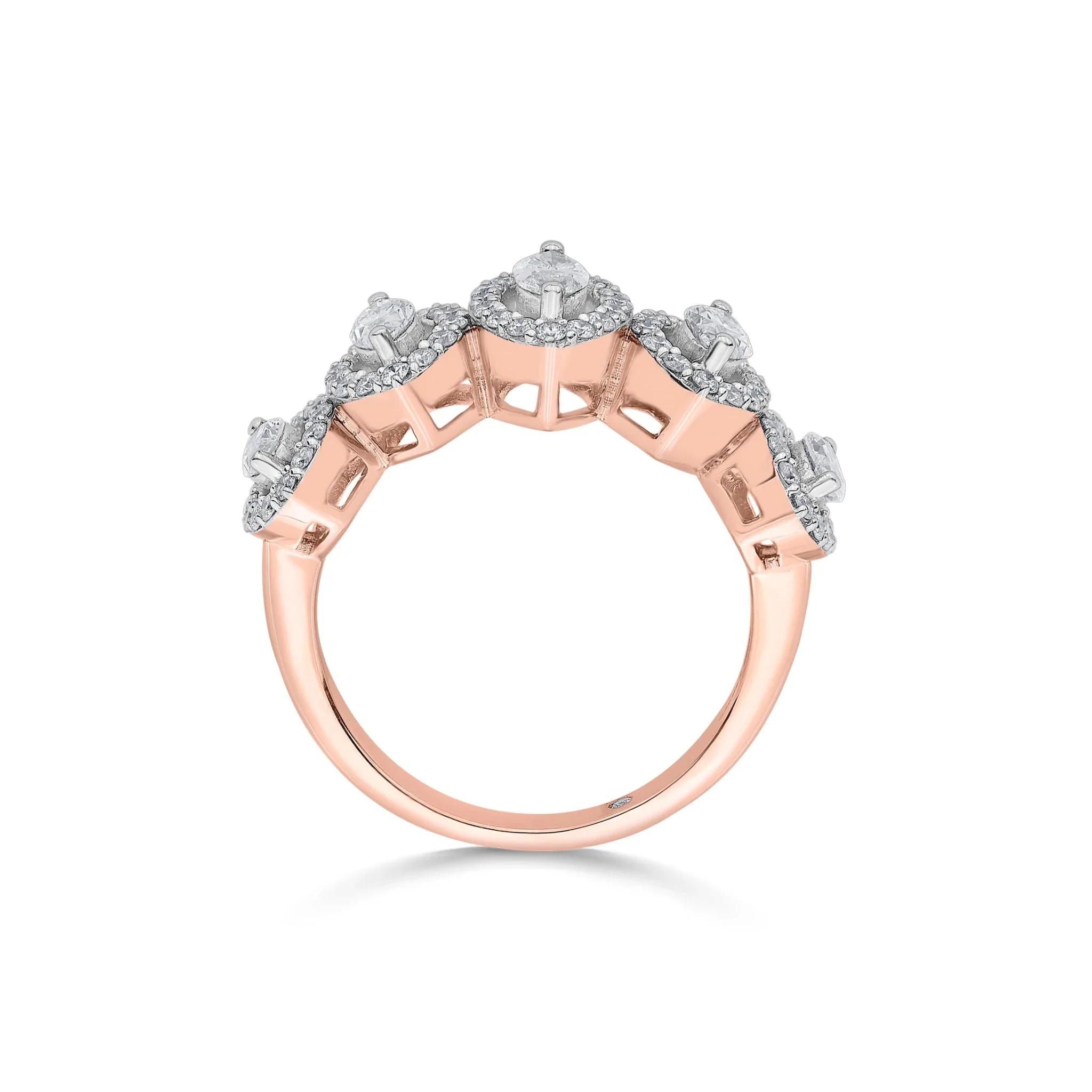 Solitaire Marquise Petal Crown Ring - Image 5