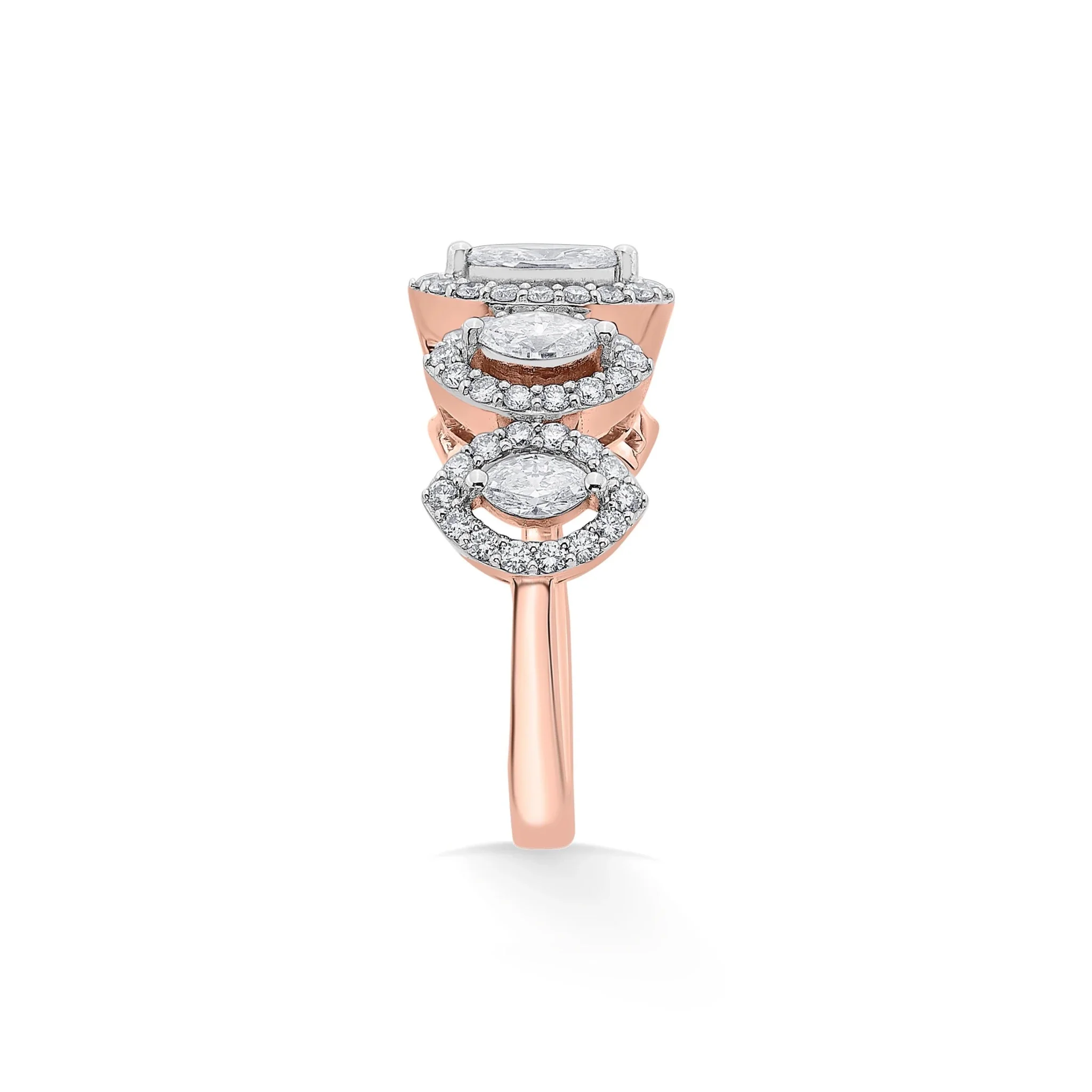 Solitaire Marquise Petal Crown Ring - Image 6