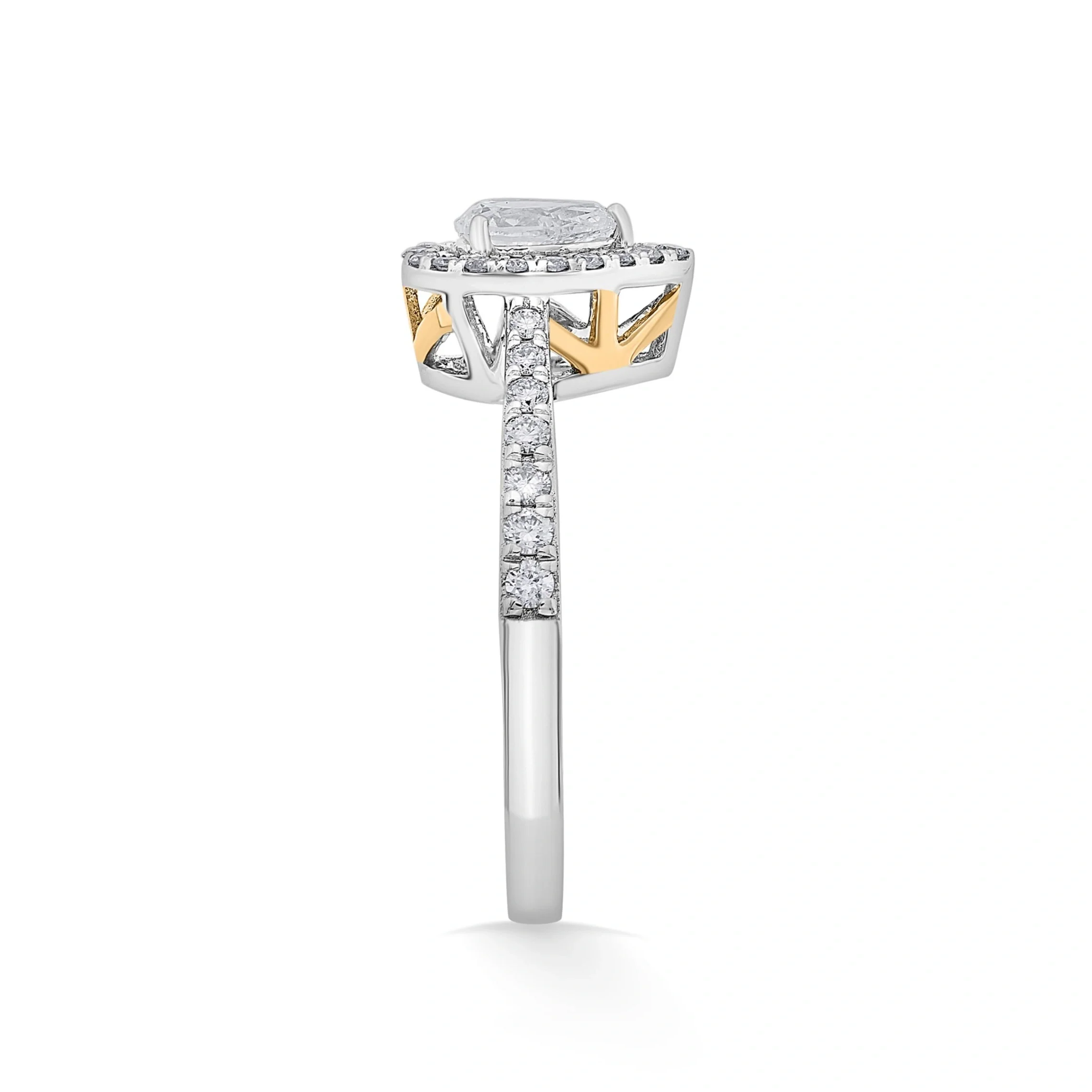 Solitaire Paved Pear Solitaire Ring - Image 3
