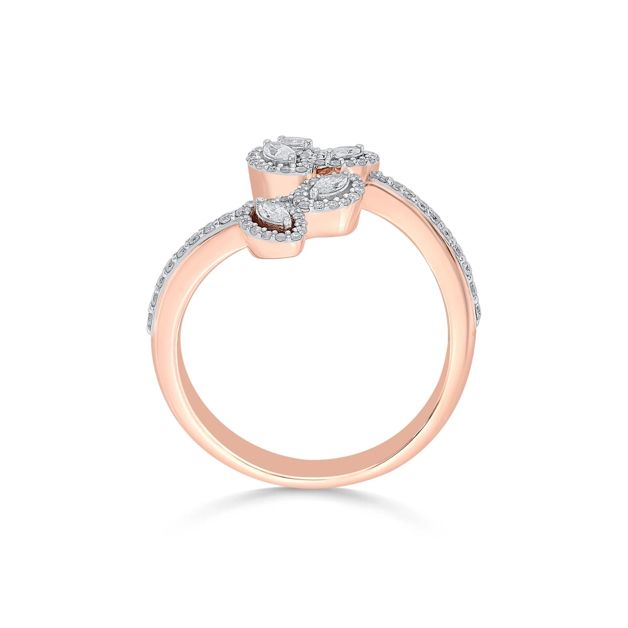 Solitaire Petal Pave Ring - Image 4