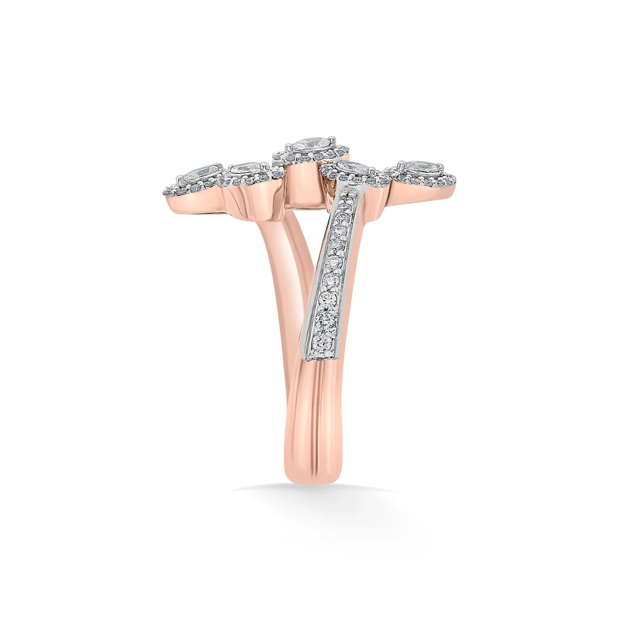Solitaire Petal Pave Ring - Image 5