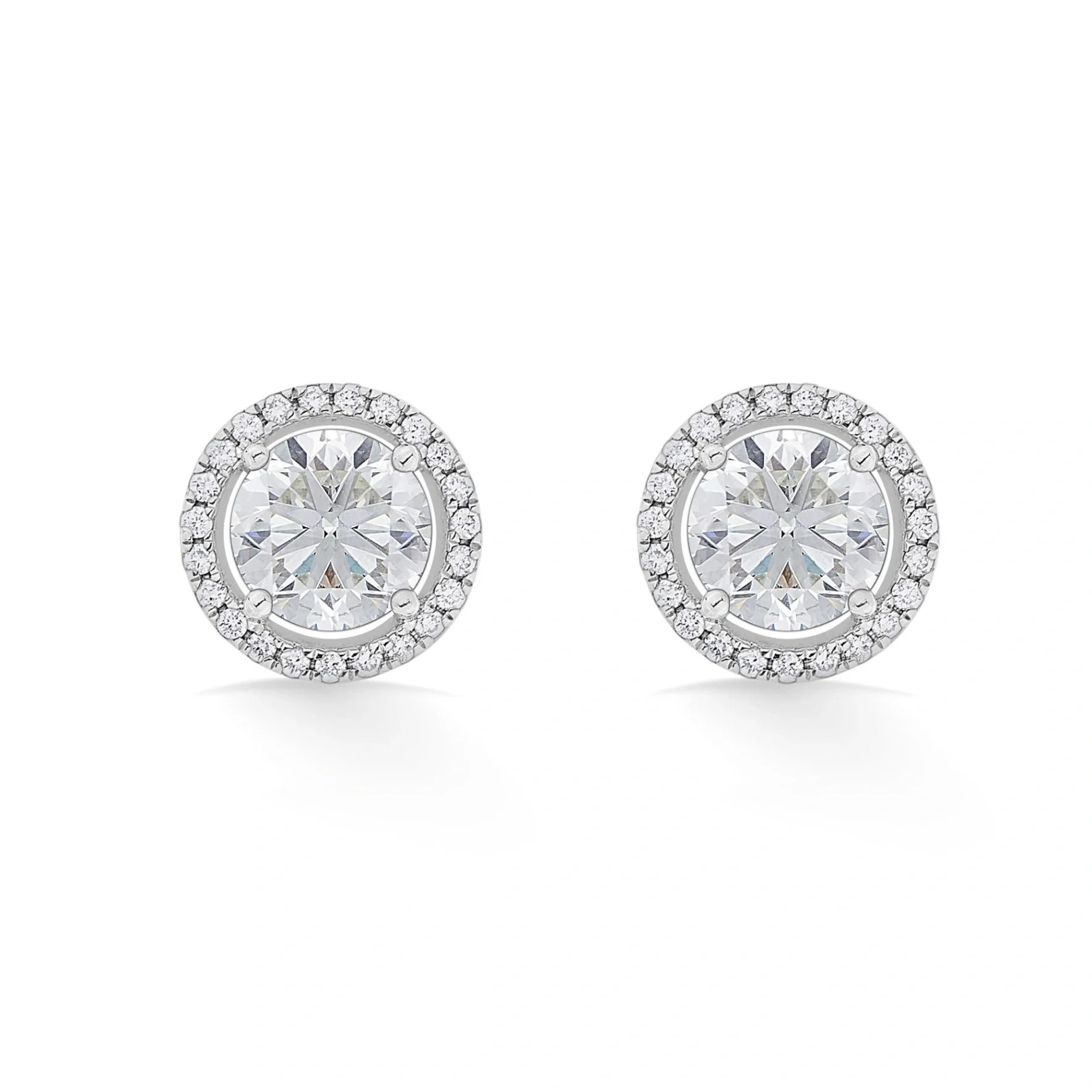 Solitaire Radiant Halo Sparkle Studs