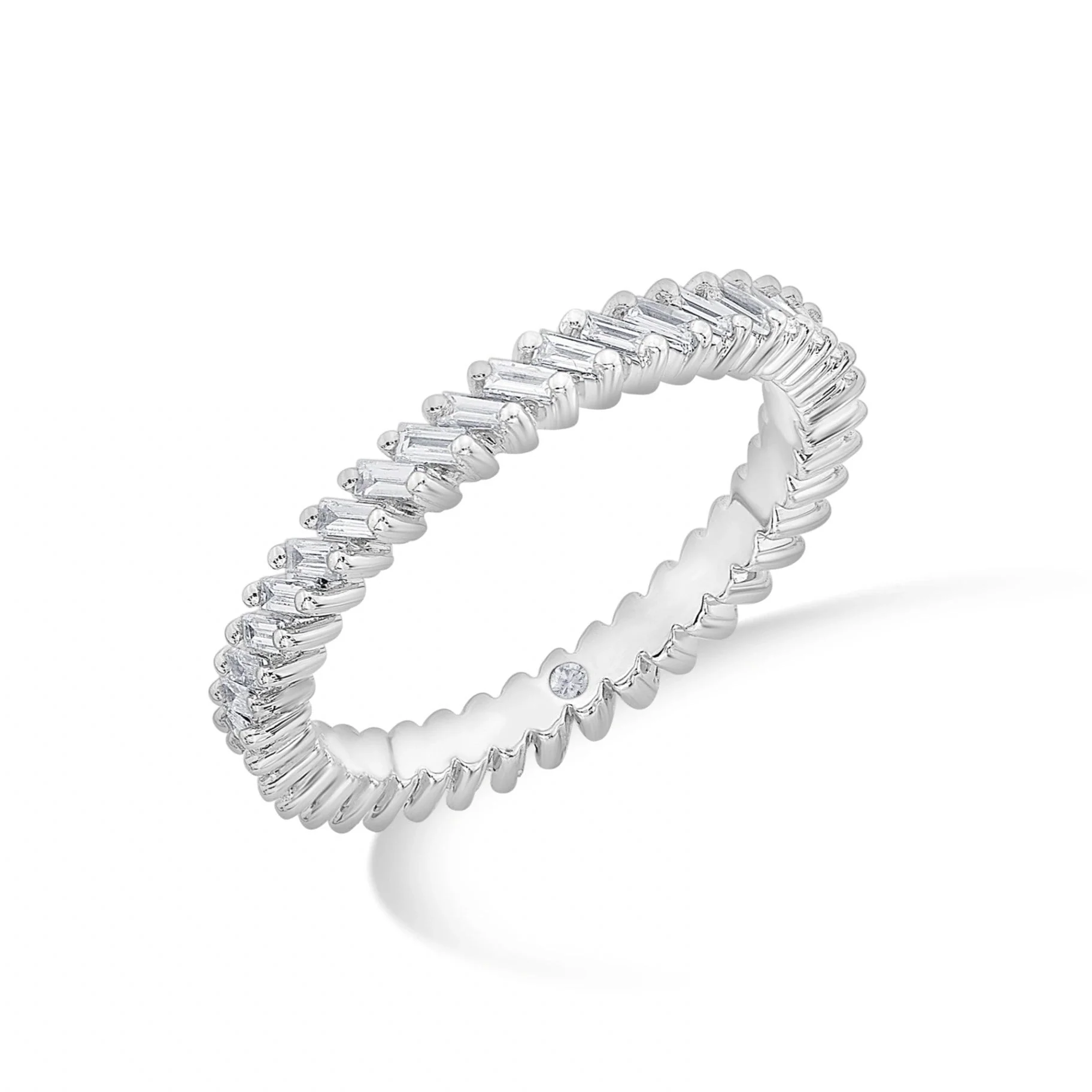 Solitaire Radiant Rhythm Ring