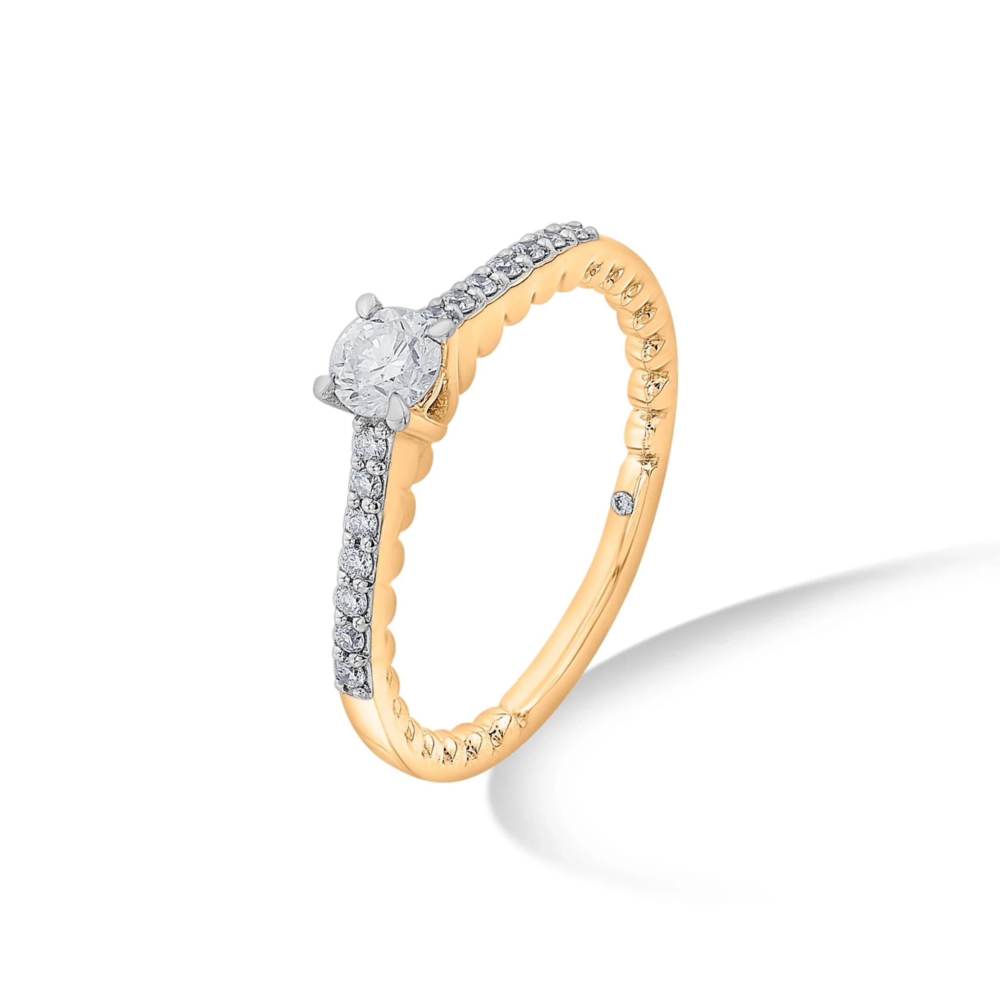 Solitaire Rope of Light Ring
