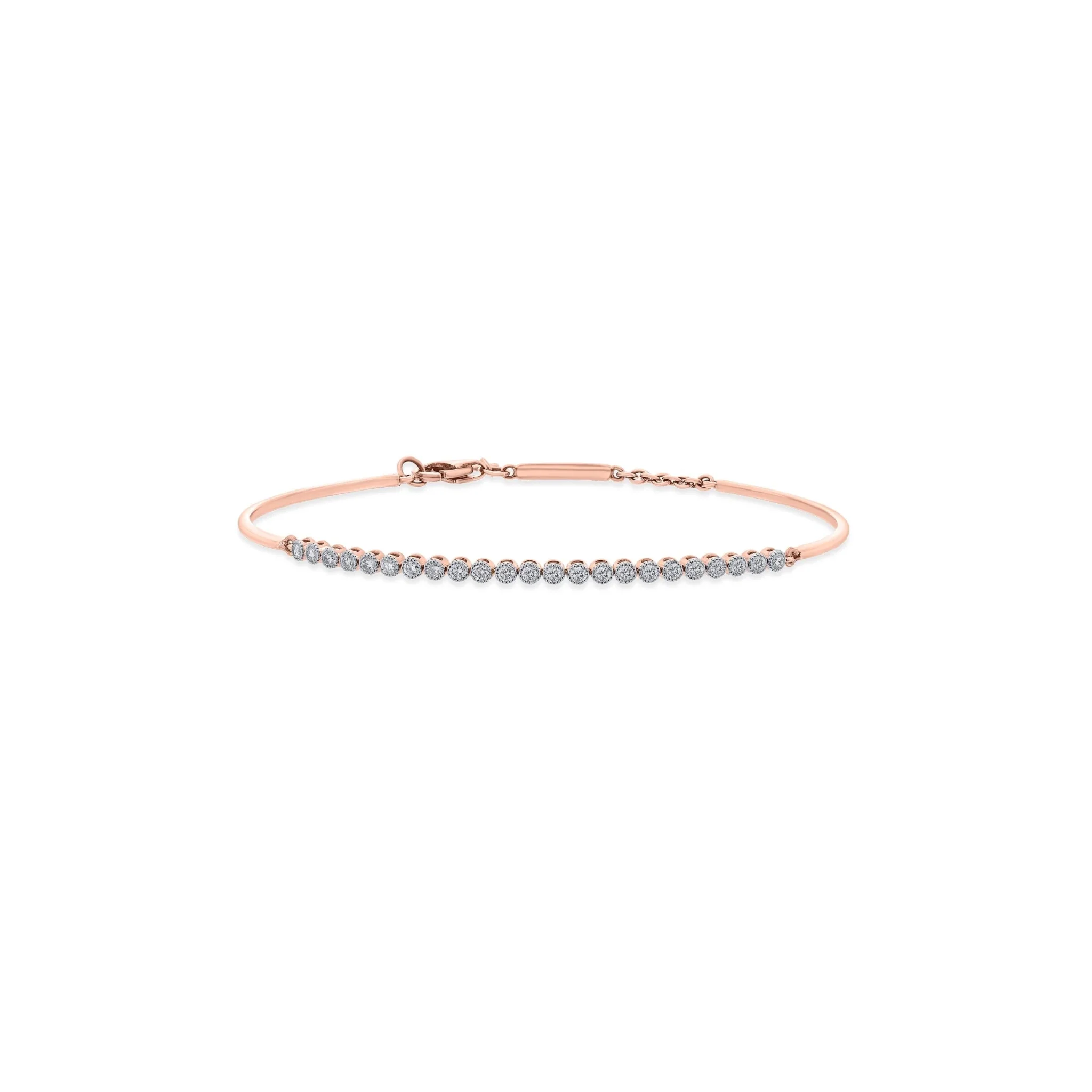 Solitaire Sleek Diamond Arc Bracelet - Image 2