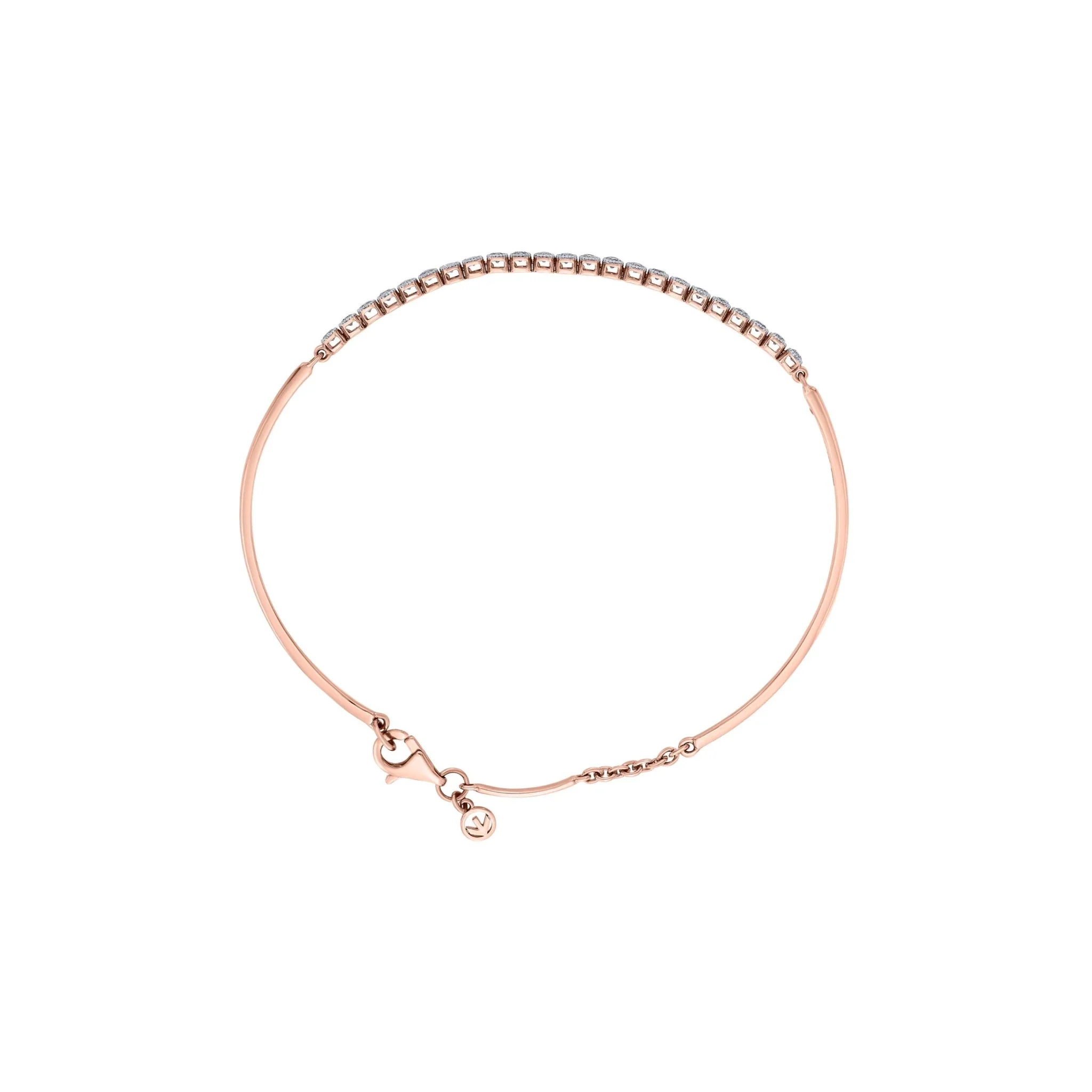 Solitaire Sleek Diamond Arc Bracelet - Image 3