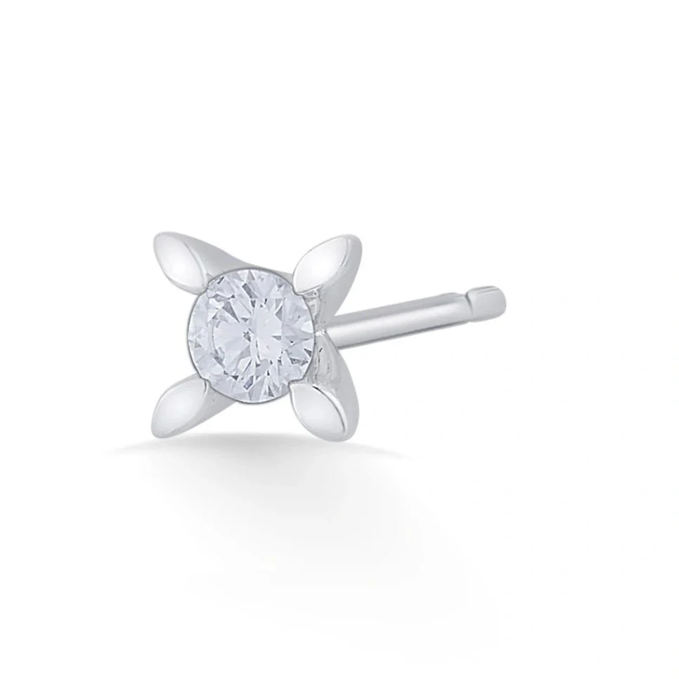 Solitaire Sparkling Petal Studs - Image 3