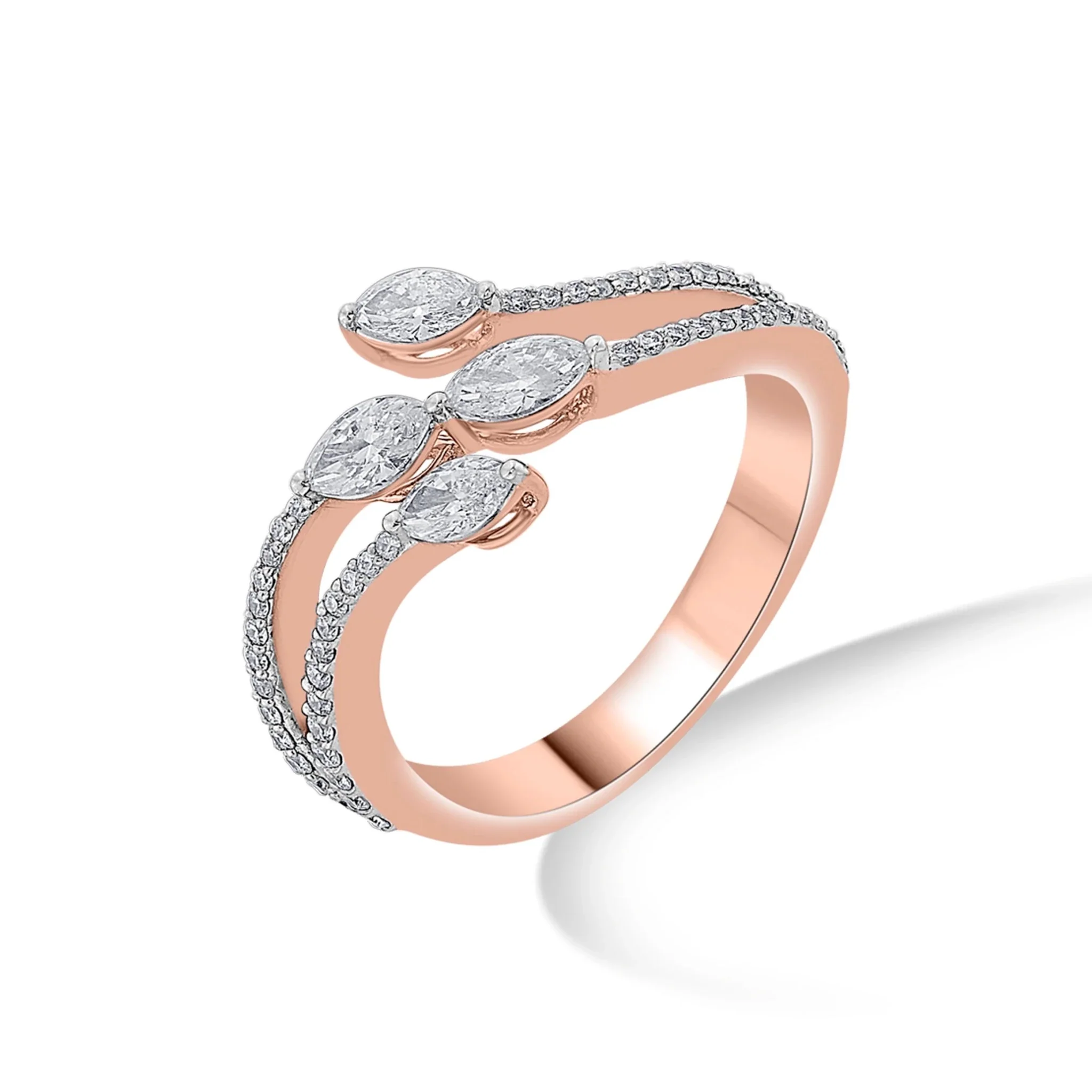 Solitaire Starlight Swath Ring
