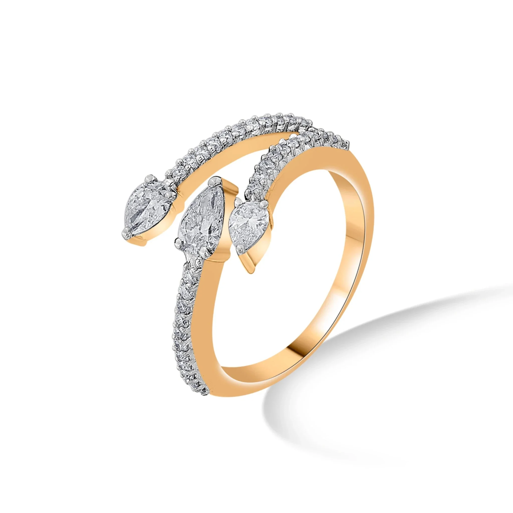 Solitaire Triple Dewdrop Ring