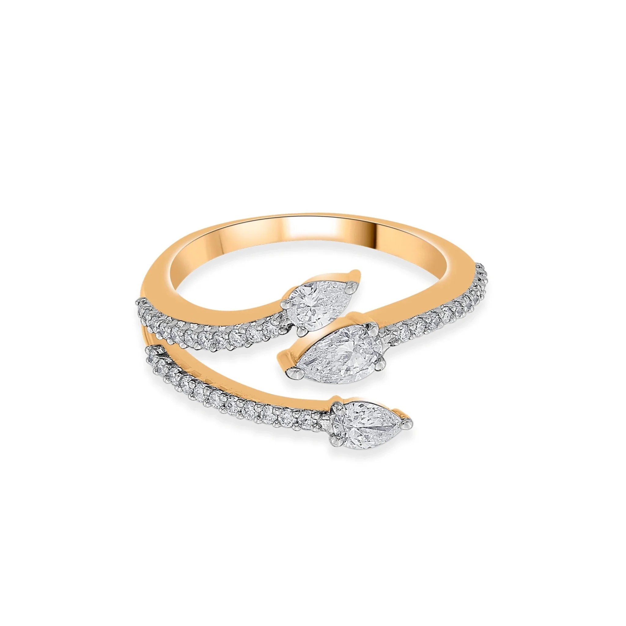 Solitaire Triple Dewdrop Ring - Image 3