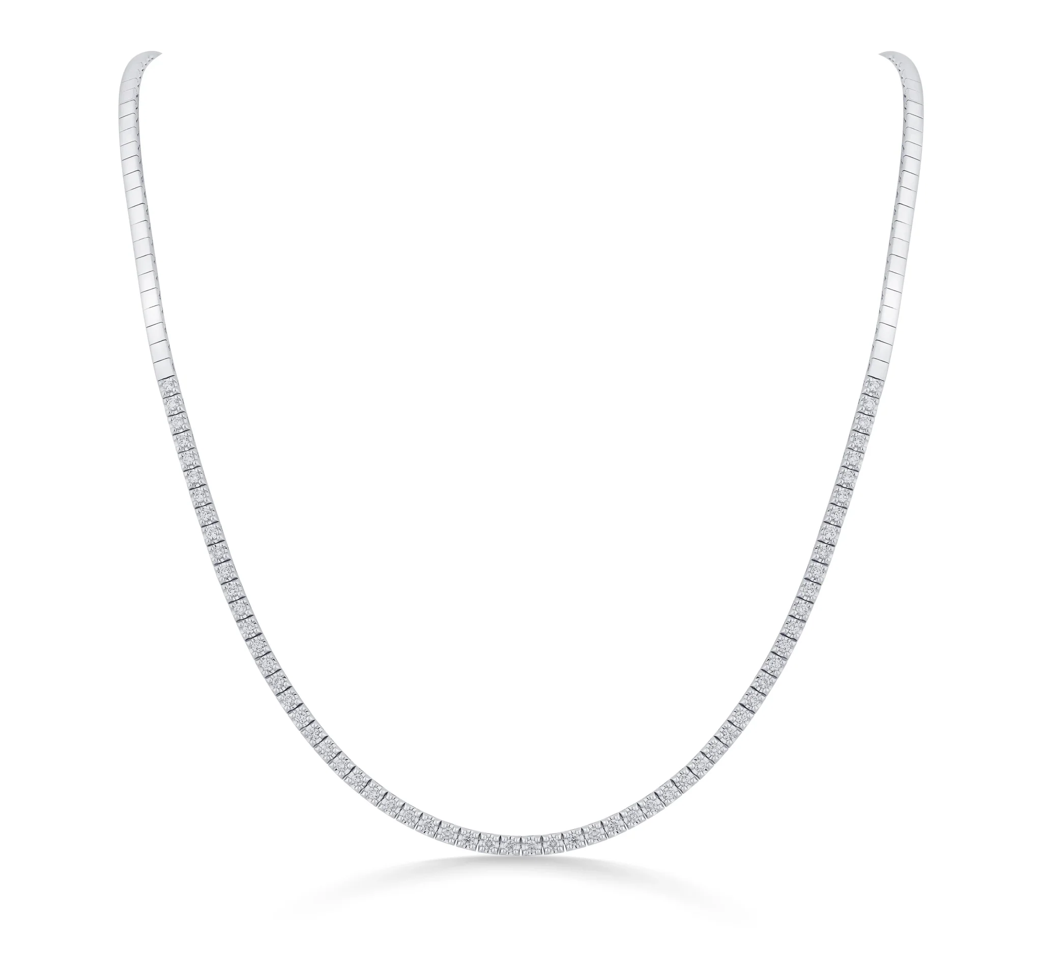 Solitaire Diamond Whisper Line Necklace