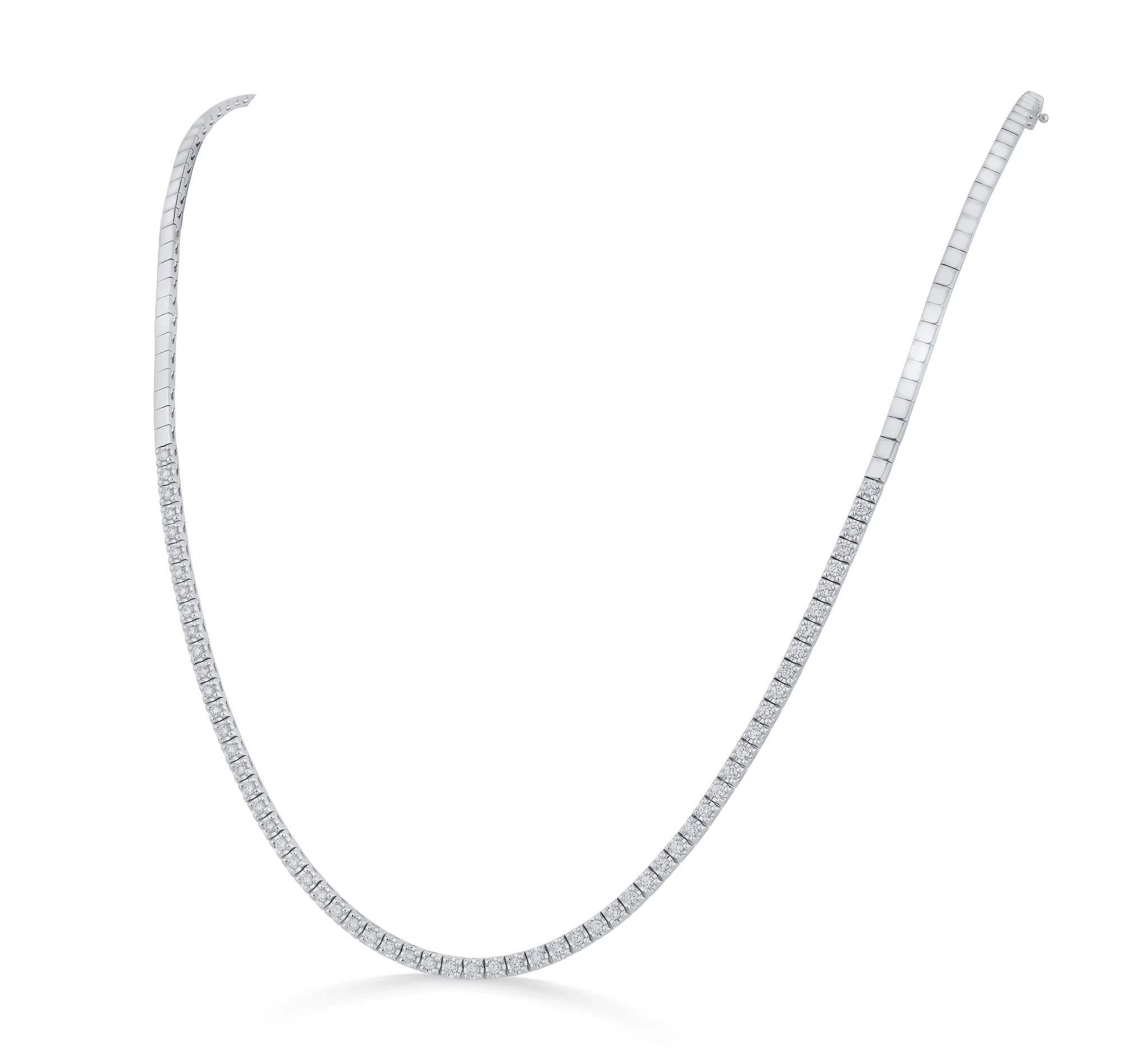 Solitaire Diamond Whisper Line Necklace - Image 3