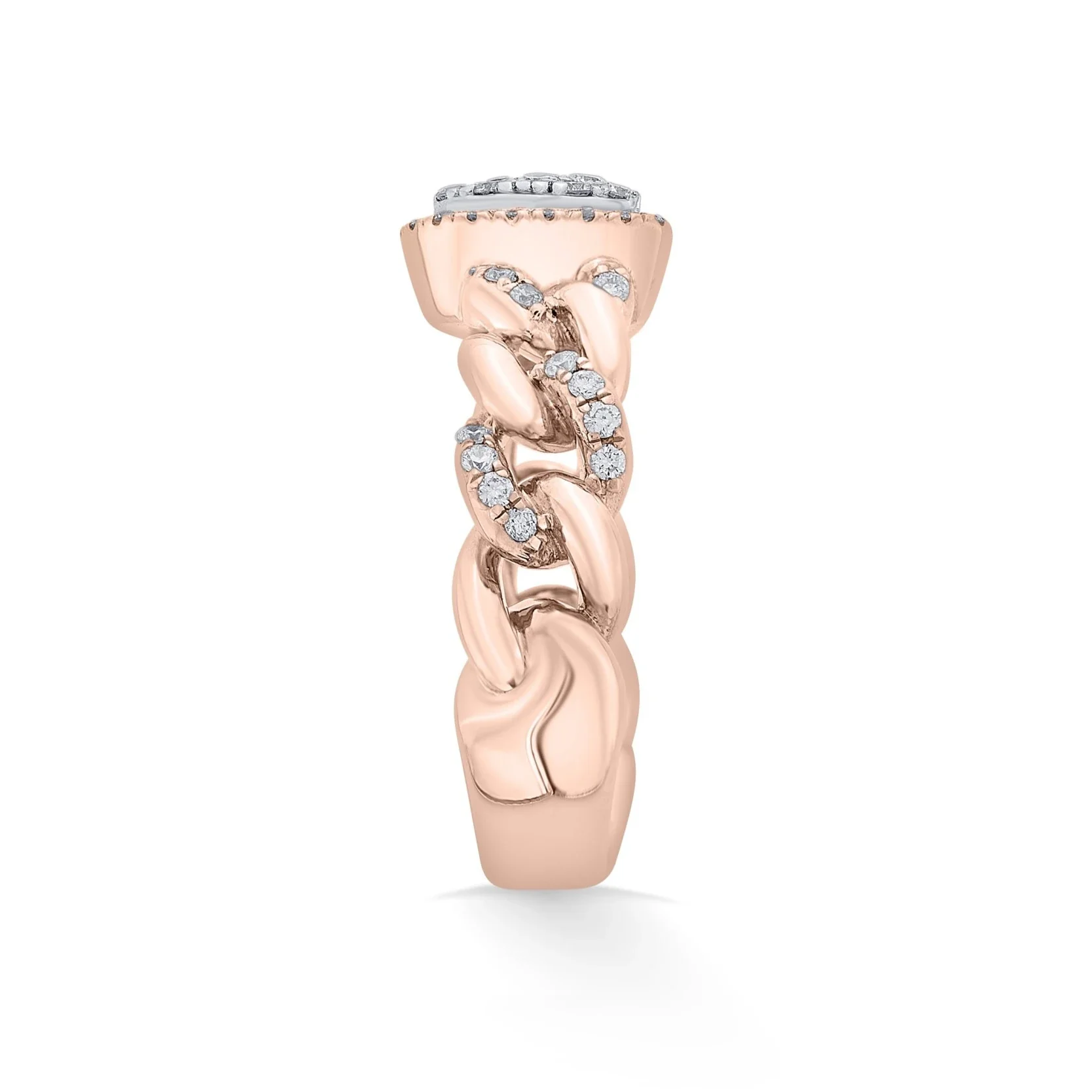 Tender Heart Cuban Link Diamond Ring - Image 4