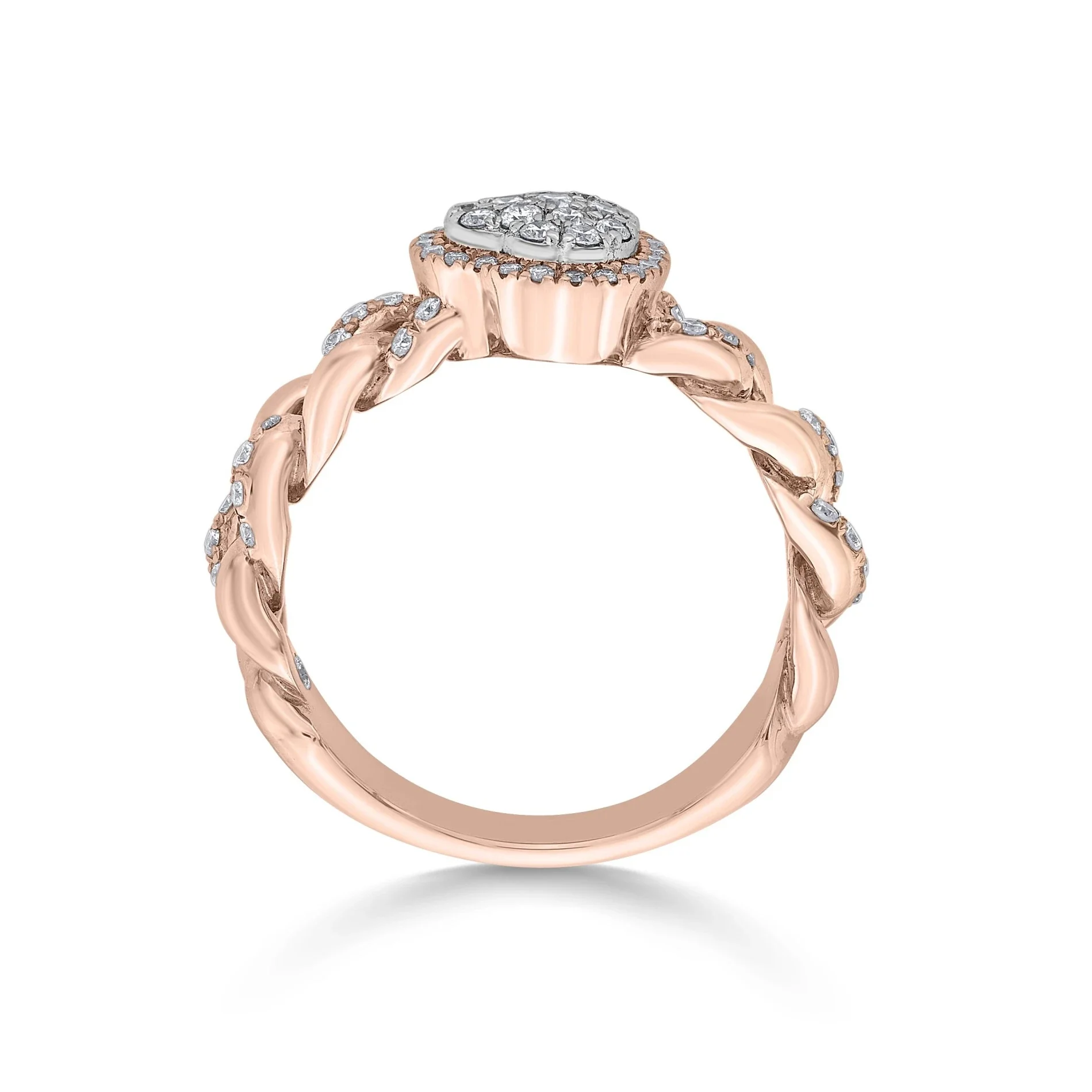 Tender Heart Cuban Link Diamond Ring - Image 5