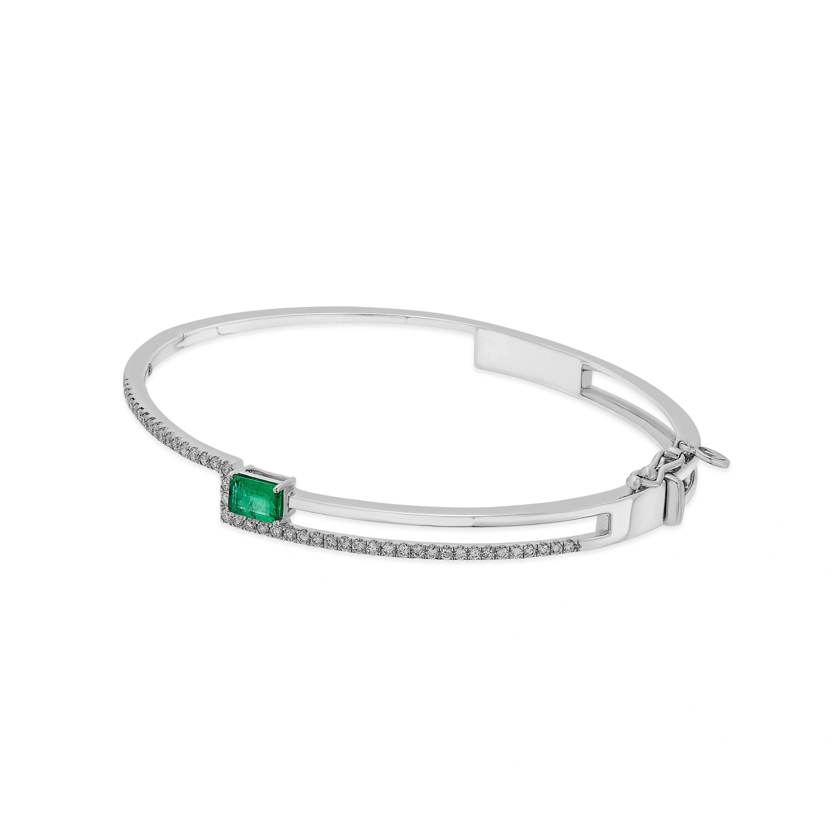 Toren Emerald Glow Curve Bracelet - Image 3