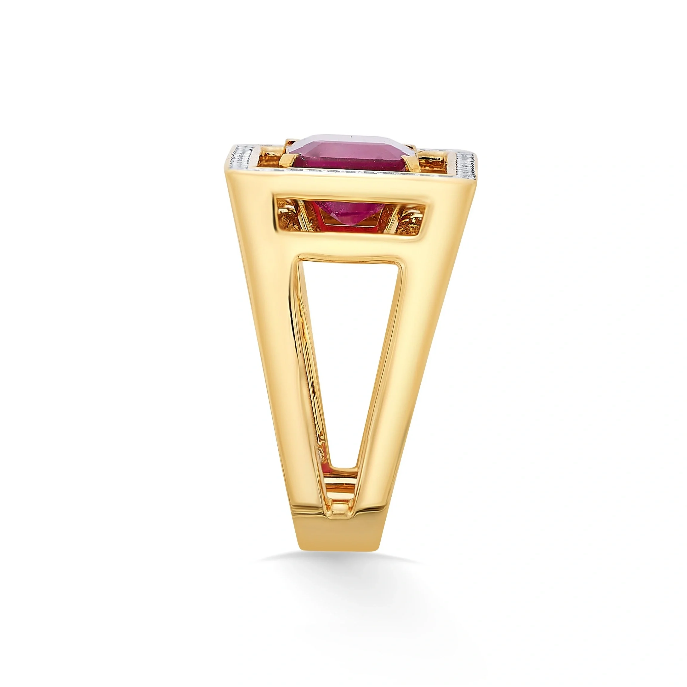 Toren Fiery Square Crown Ring - Image 4