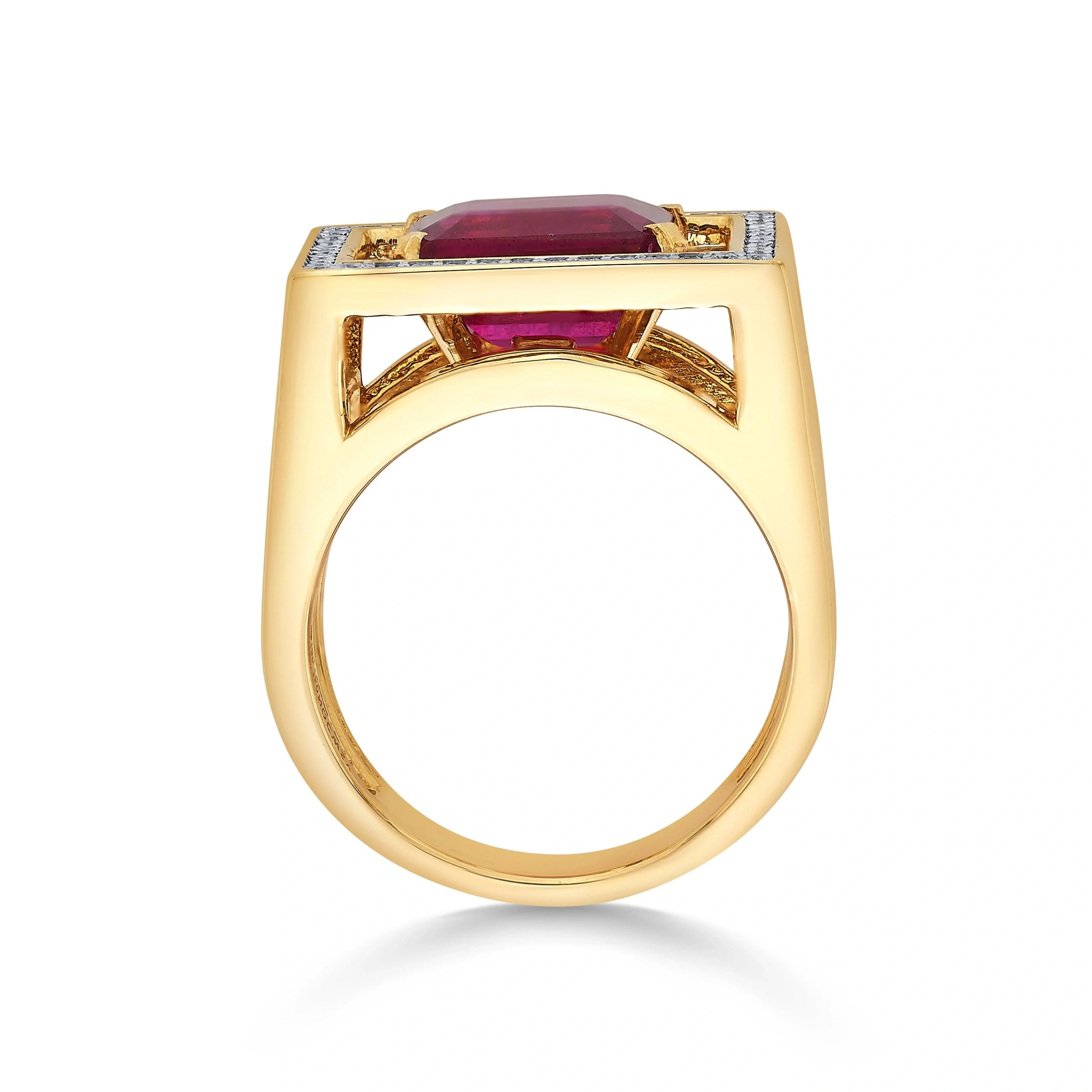 Toren Fiery Square Crown Ring - Image 5