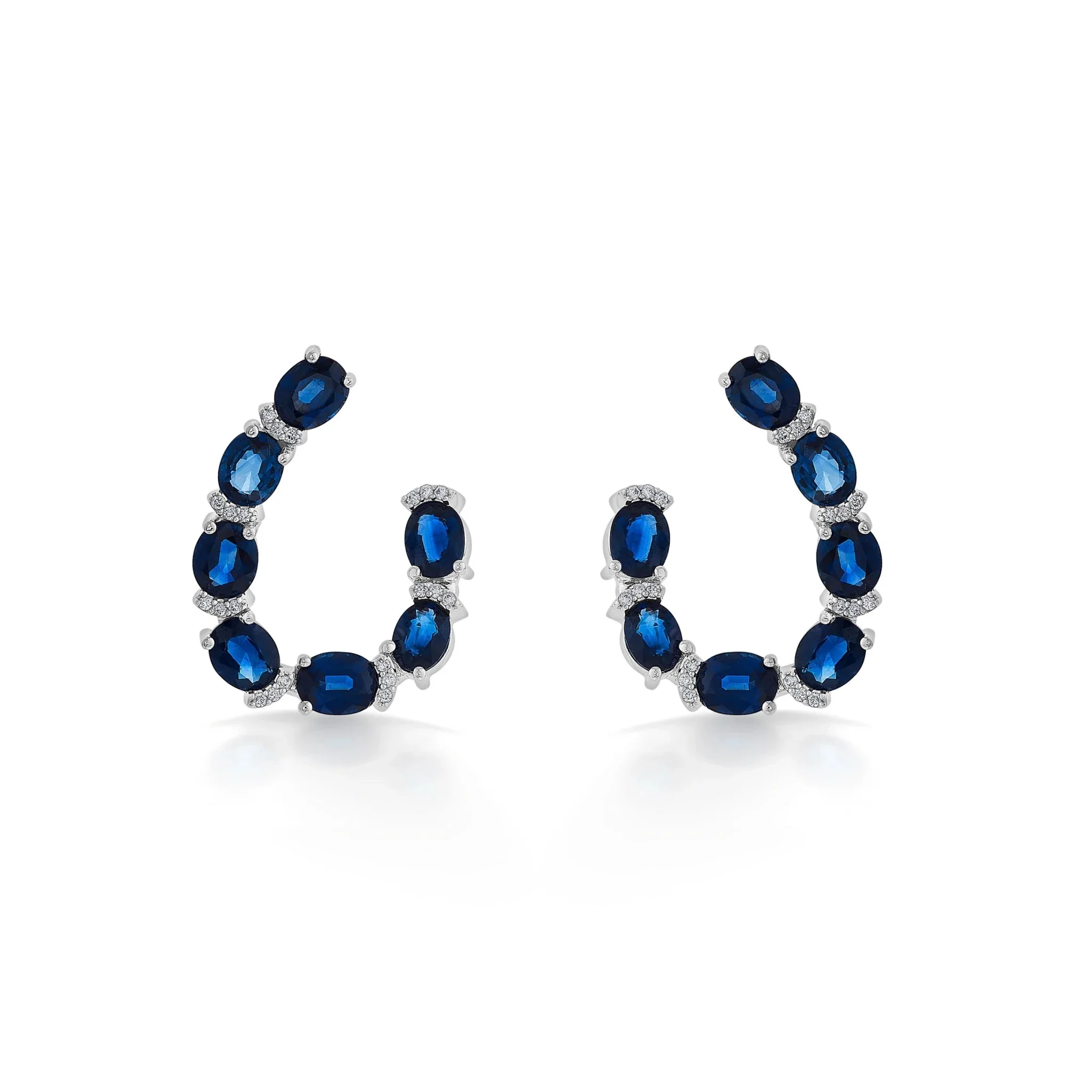 Toren Midnight Sapphire Hoops