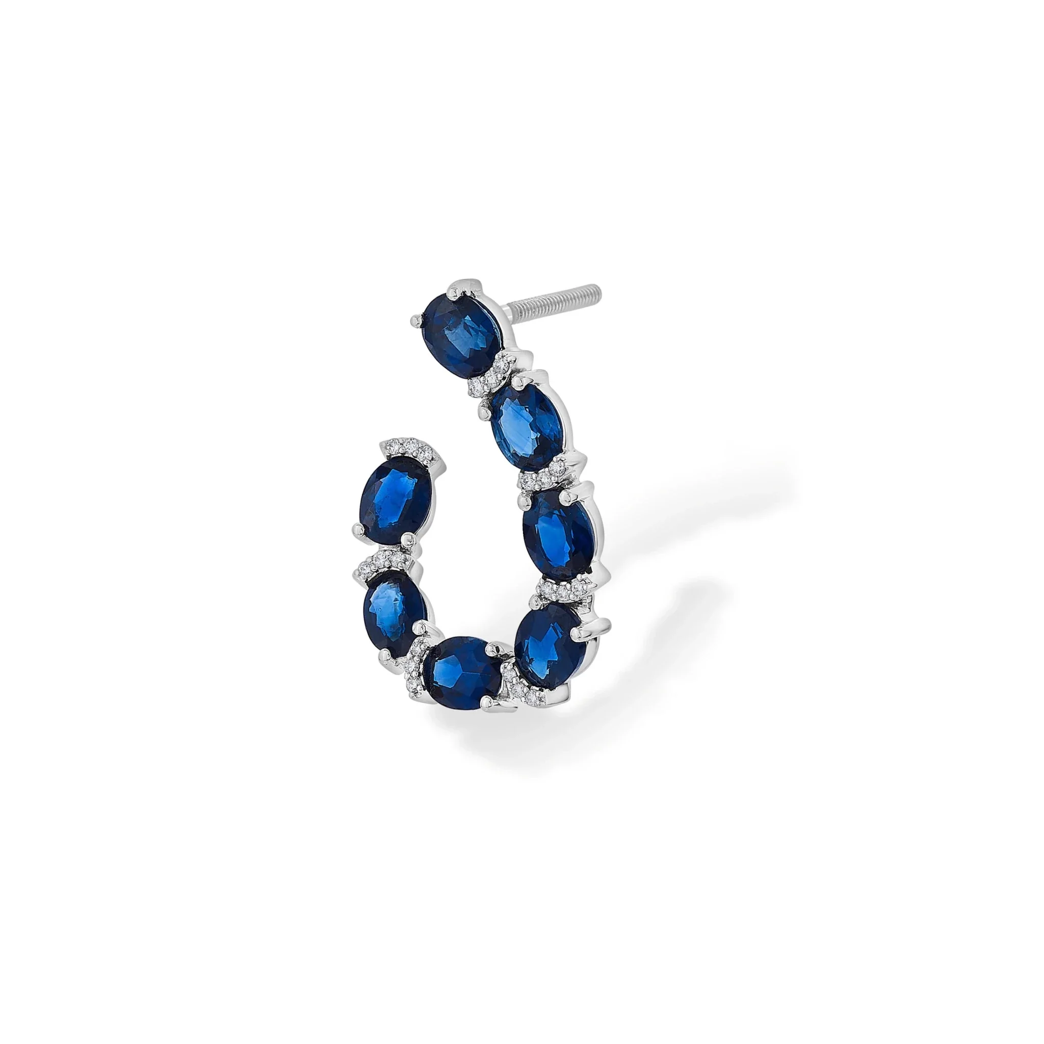 Toren Midnight Sapphire Hoops - Image 2
