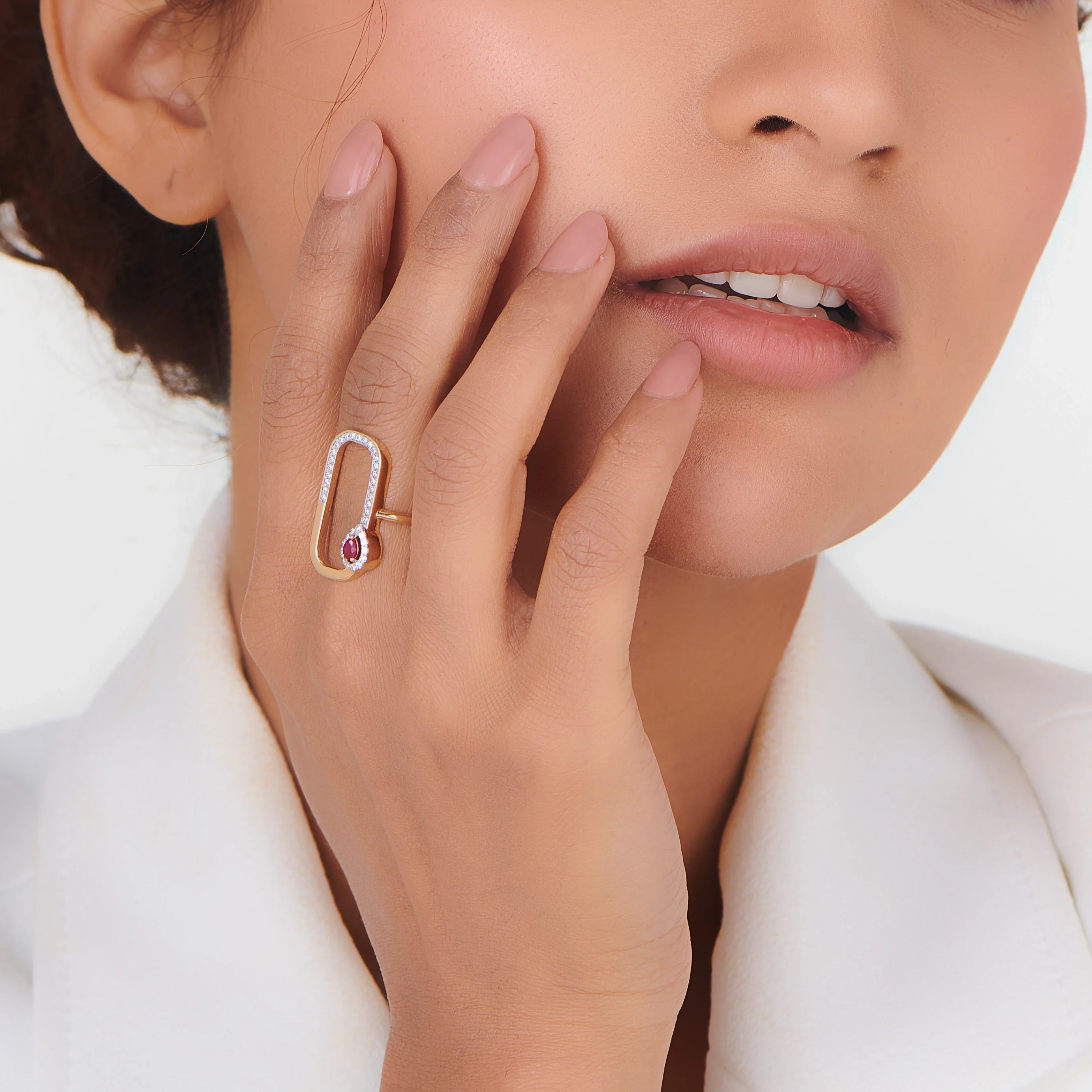 Toren Pear Drop Luxe Ring - Image 2