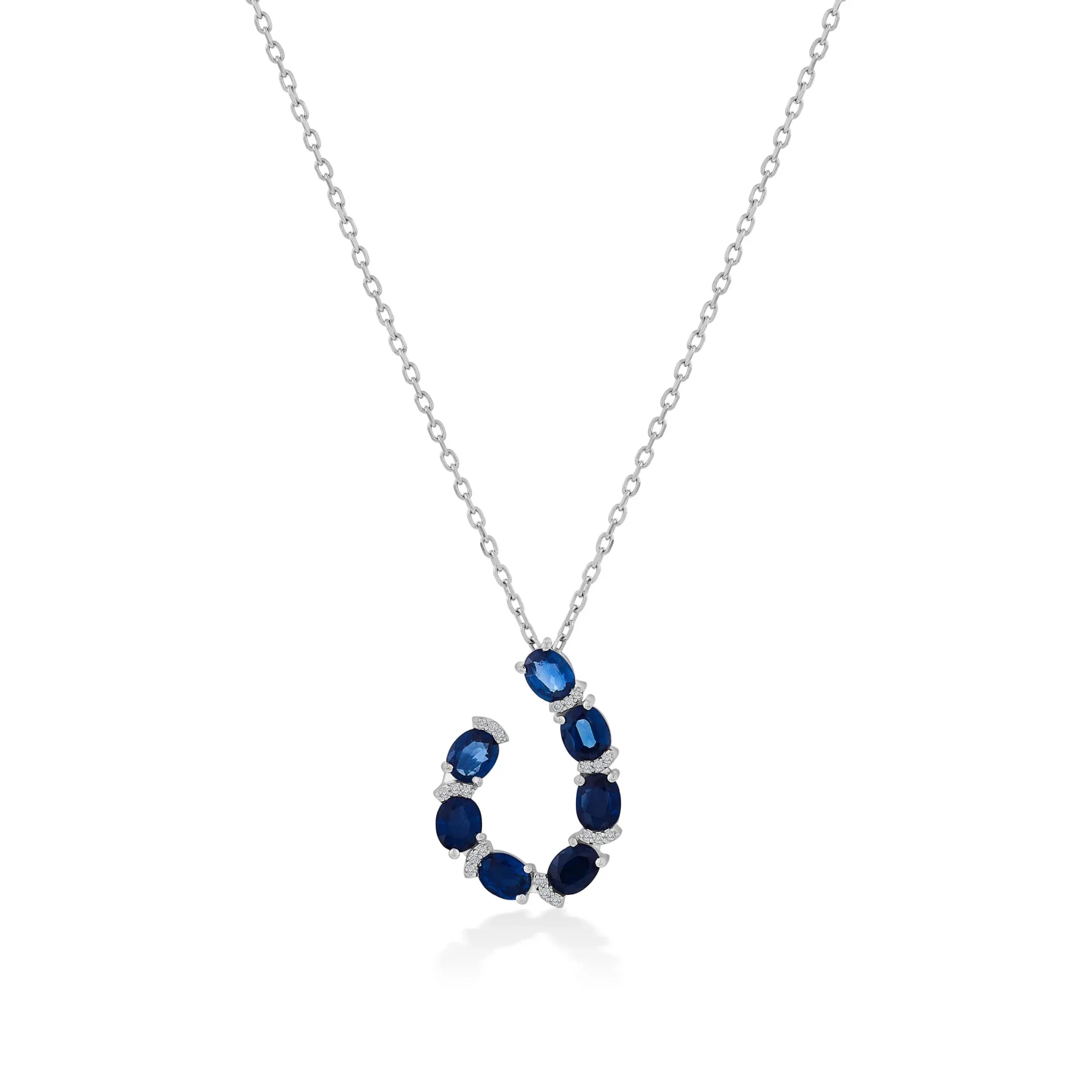Toren Sapphire Crescent Bloom Pendant