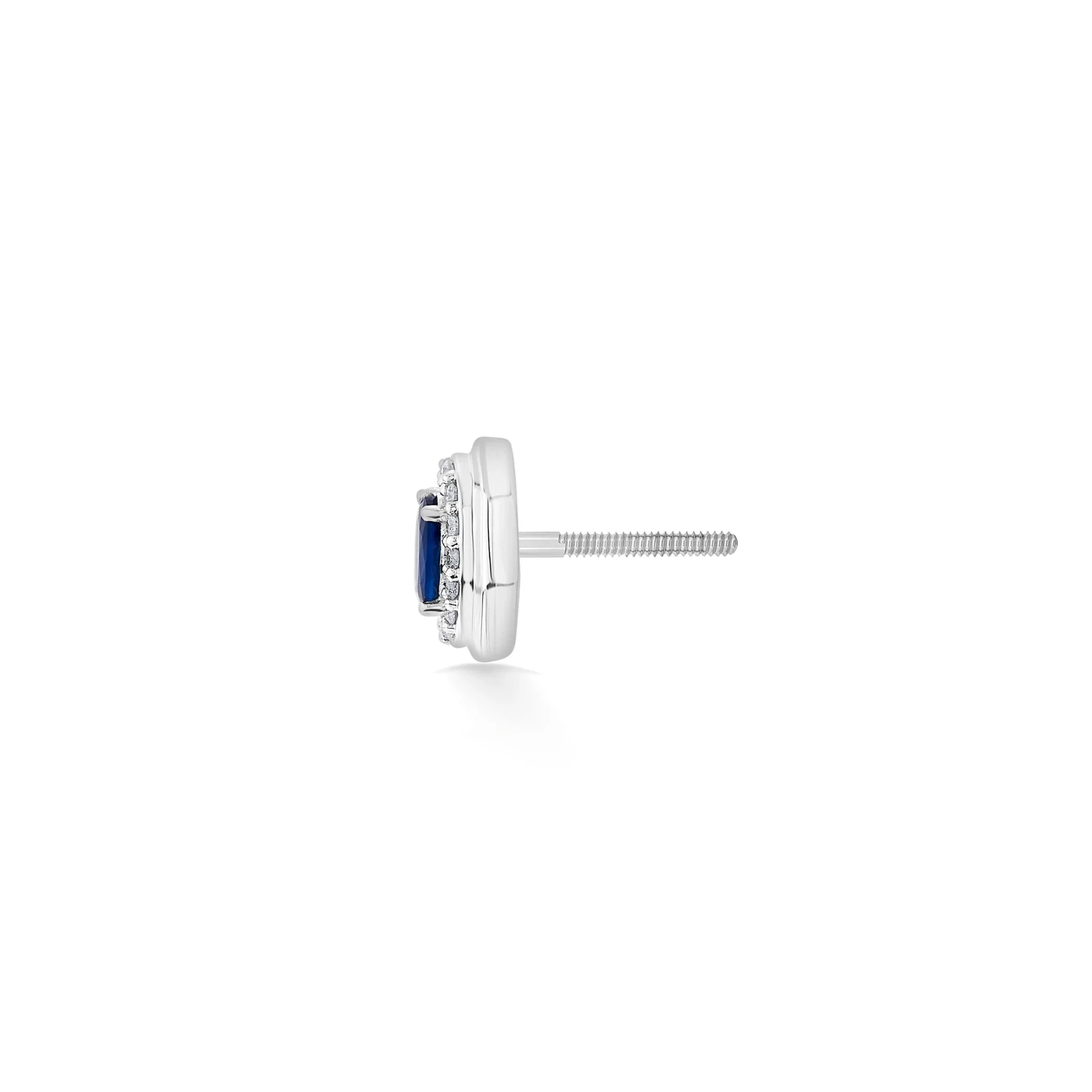 Toren Sapphire Halo Hex Studs - Image 3