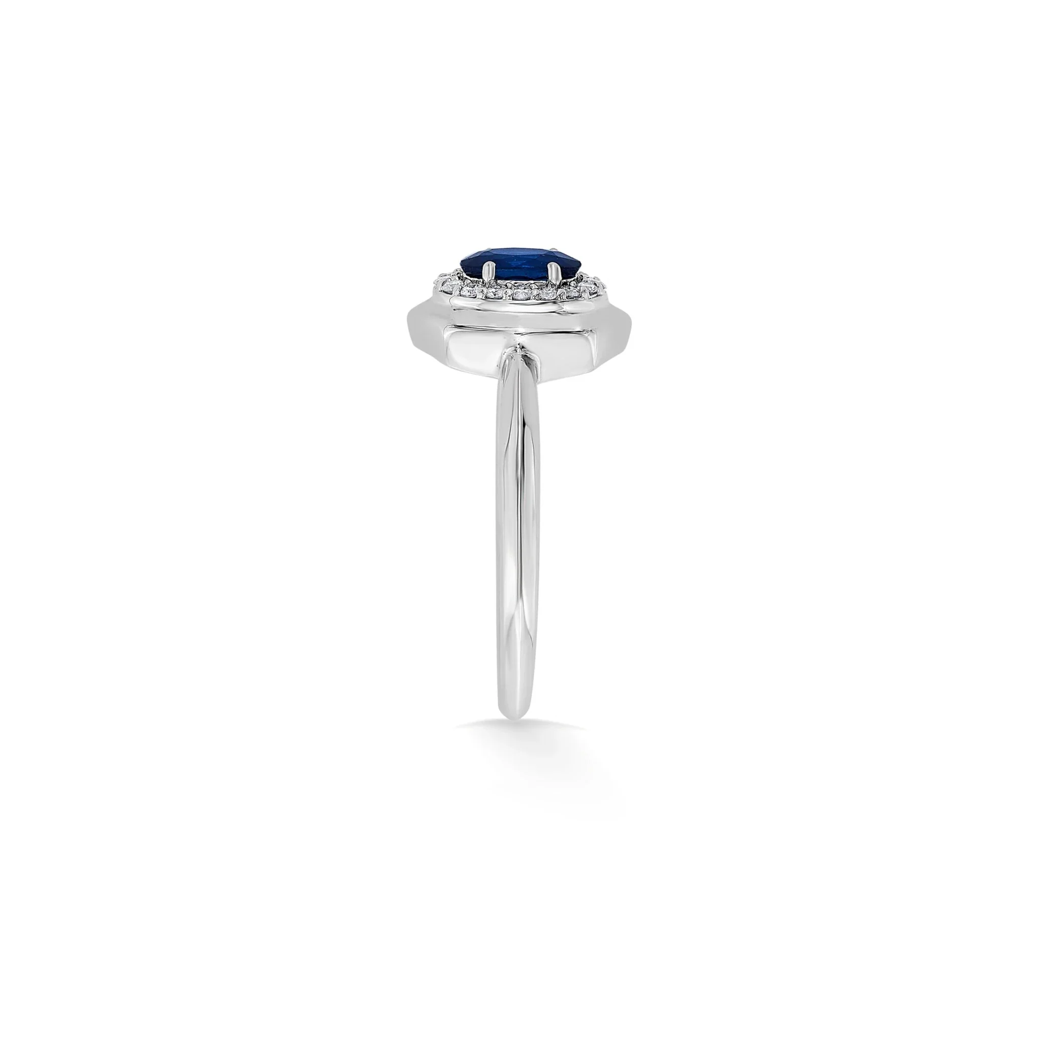 Toren Sapphire Shield Halo Ring - Image 3