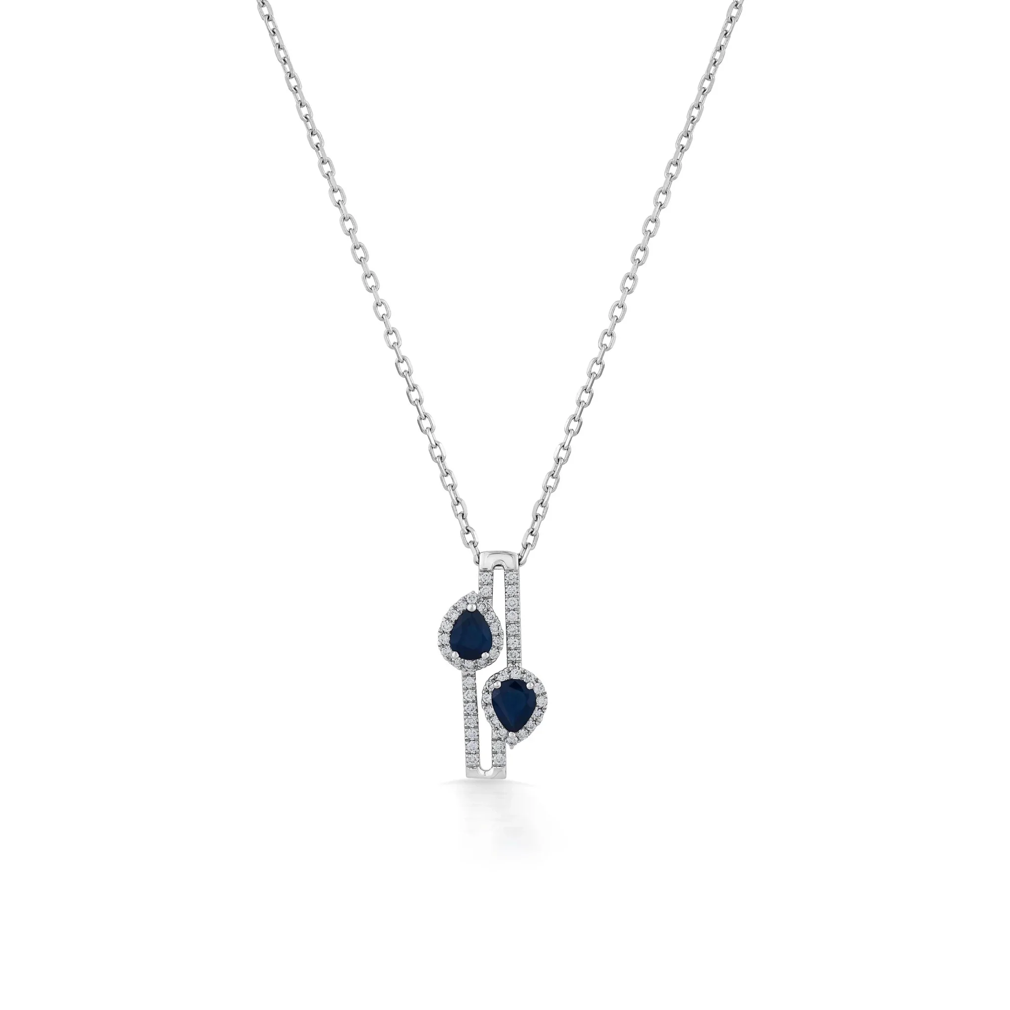 Toren Twin Teardrop Sapphire Glide Pendant