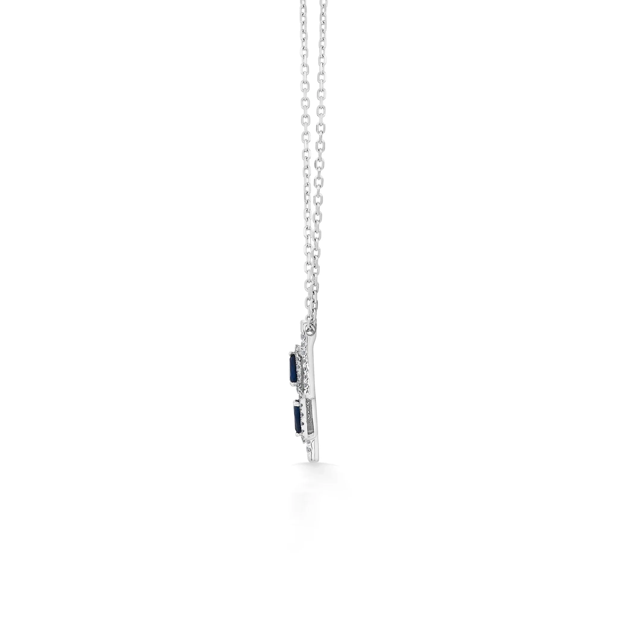 Toren Twin Teardrop Sapphire Glide Pendant - Image 3