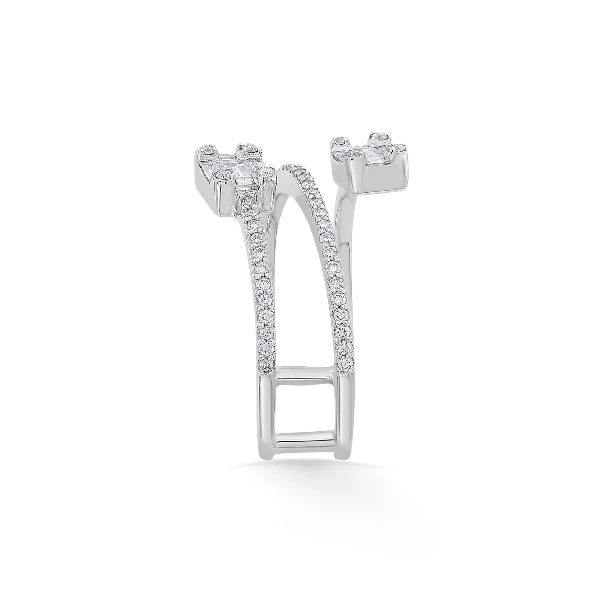 Twilight Spiral Emerald Diamond Ring - Image 3