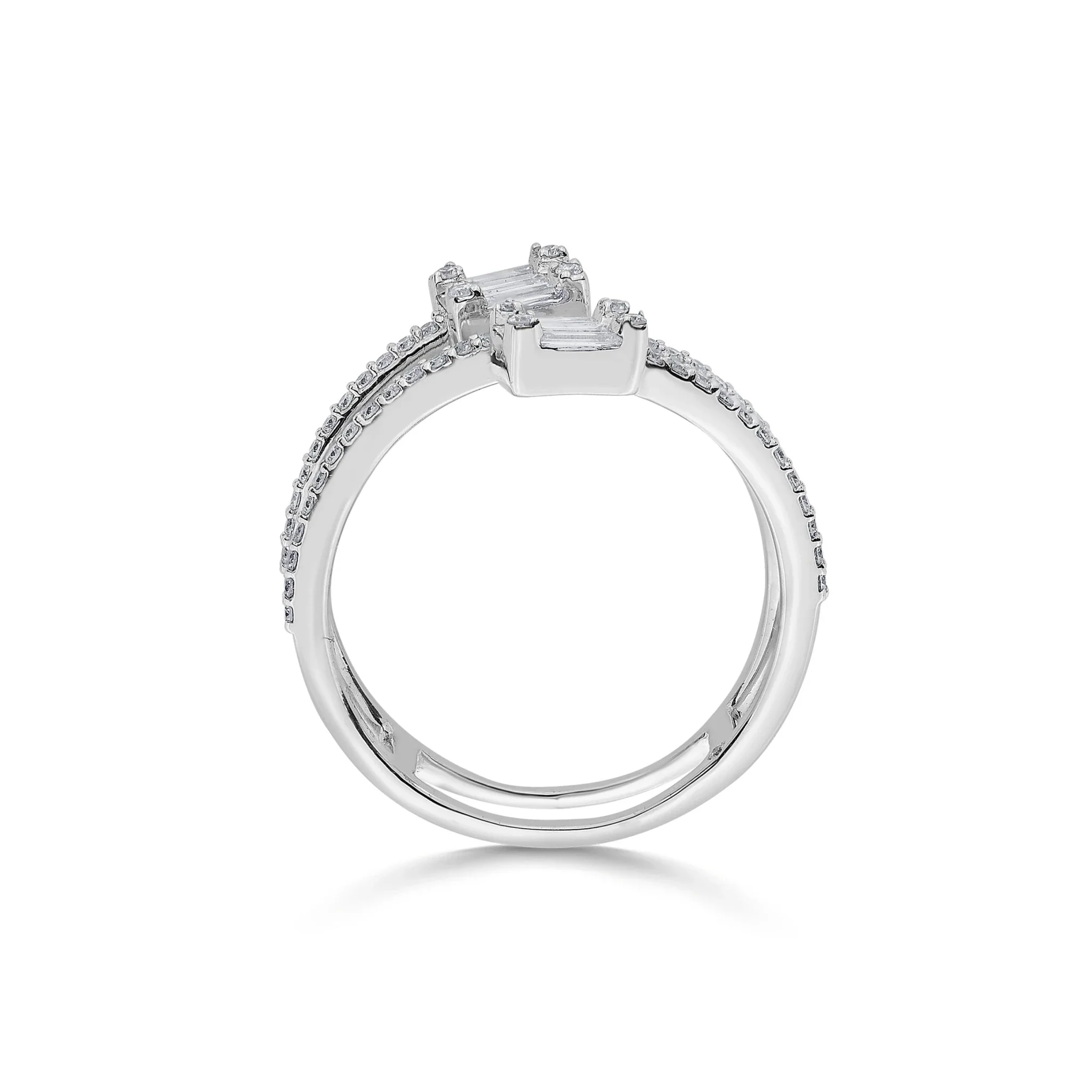 Twilight Spiral Emerald Diamond Ring - Image 4