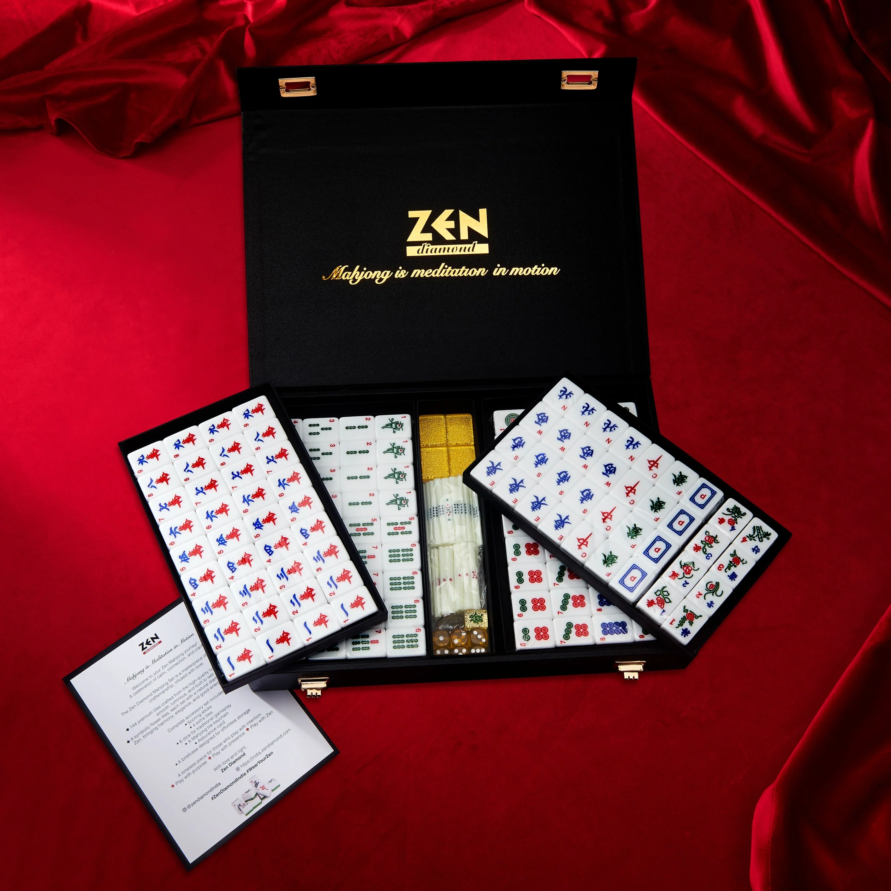 Zen Diamond Glittering Gold Mahjong Set - Image 2