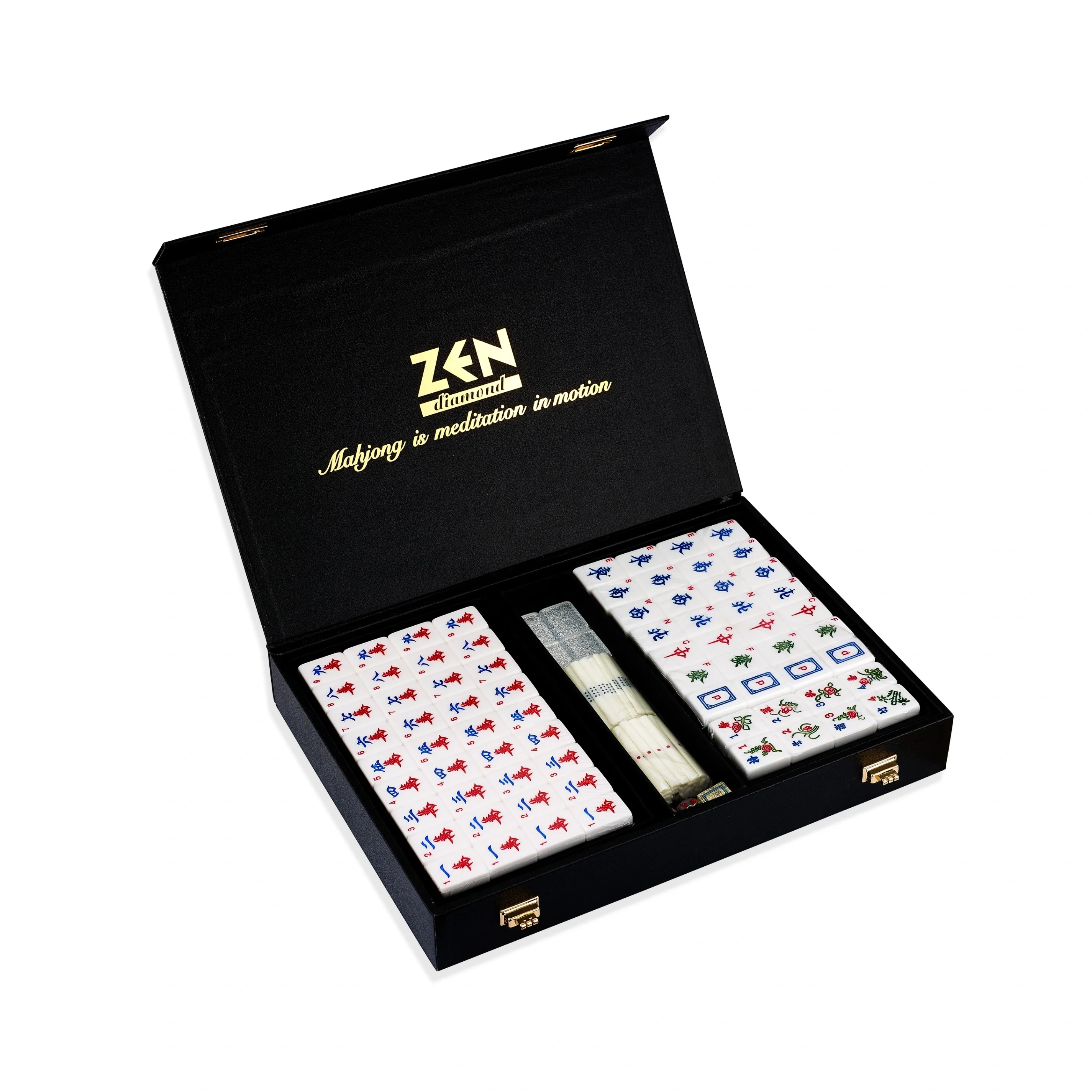 Zen Diamond Sparkling Silver Mahjong Set - Image 4