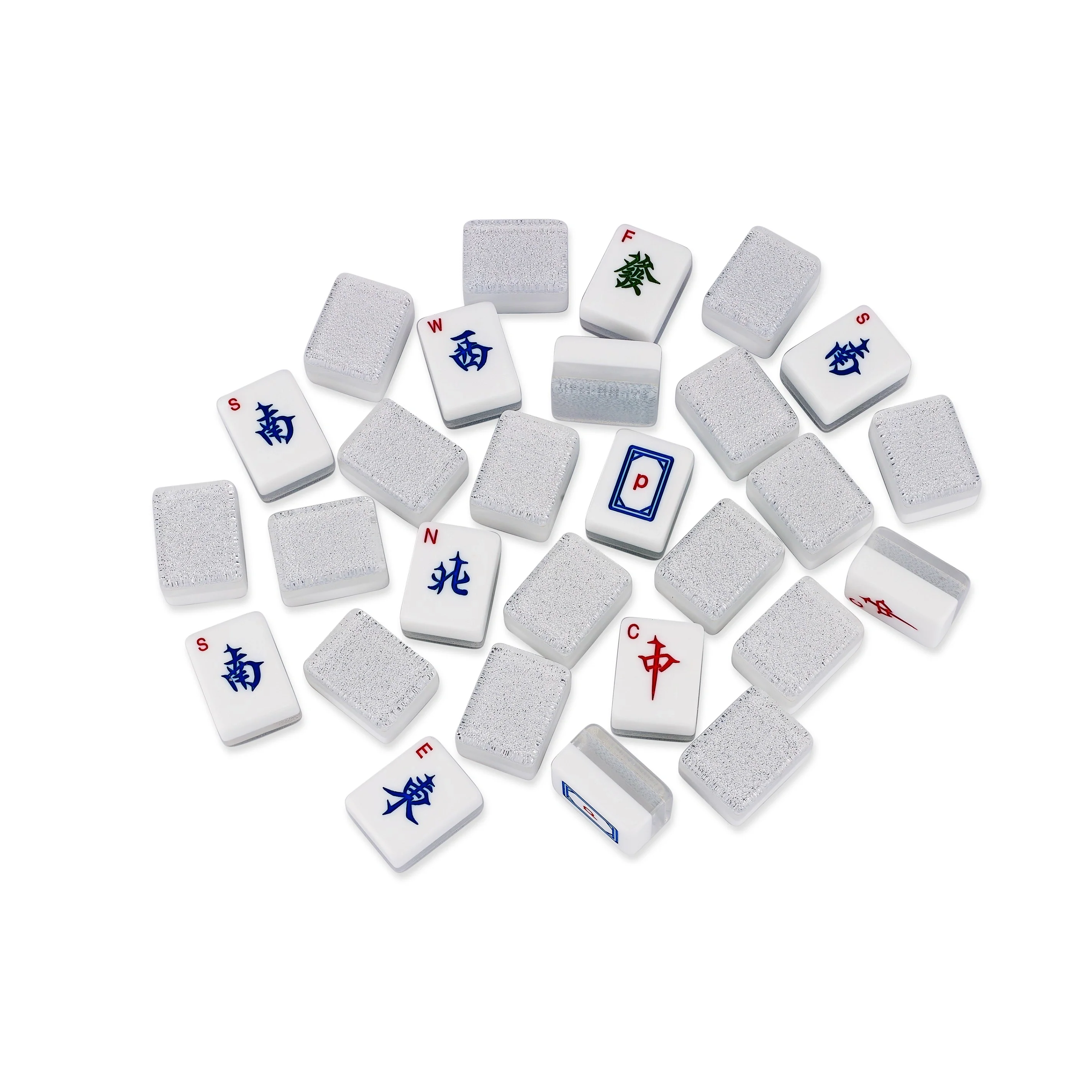 Zen Diamond Sparkling Silver Mahjong Set - Image 5